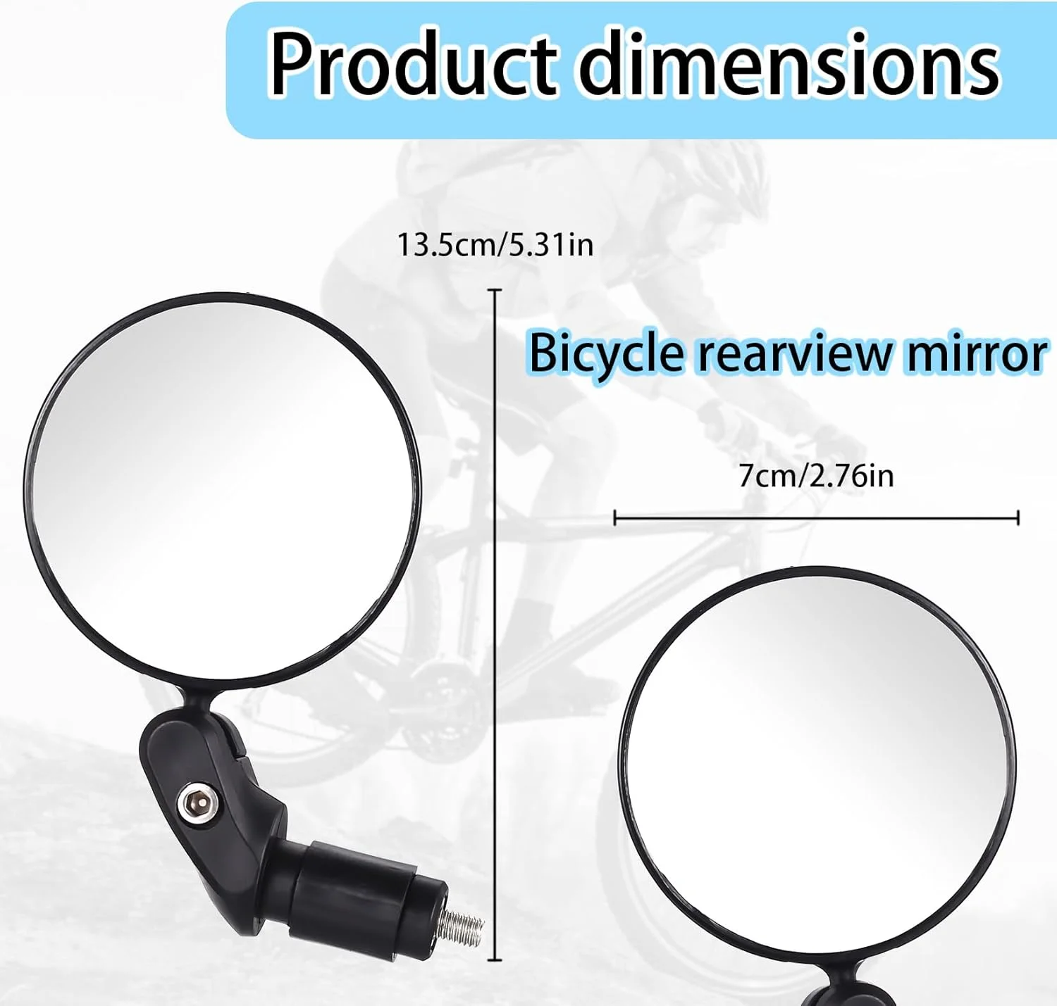 دو عدد آینه دوچرخه، آینه های دید عقب دوچرخه با قابلیت تنظیم 360 درجه، آینه های فرمان برای فرمان دوچرخه، 22 – 17.4 میلی متر مناسب برای دوچرخه کوهستان، جاده، برقی