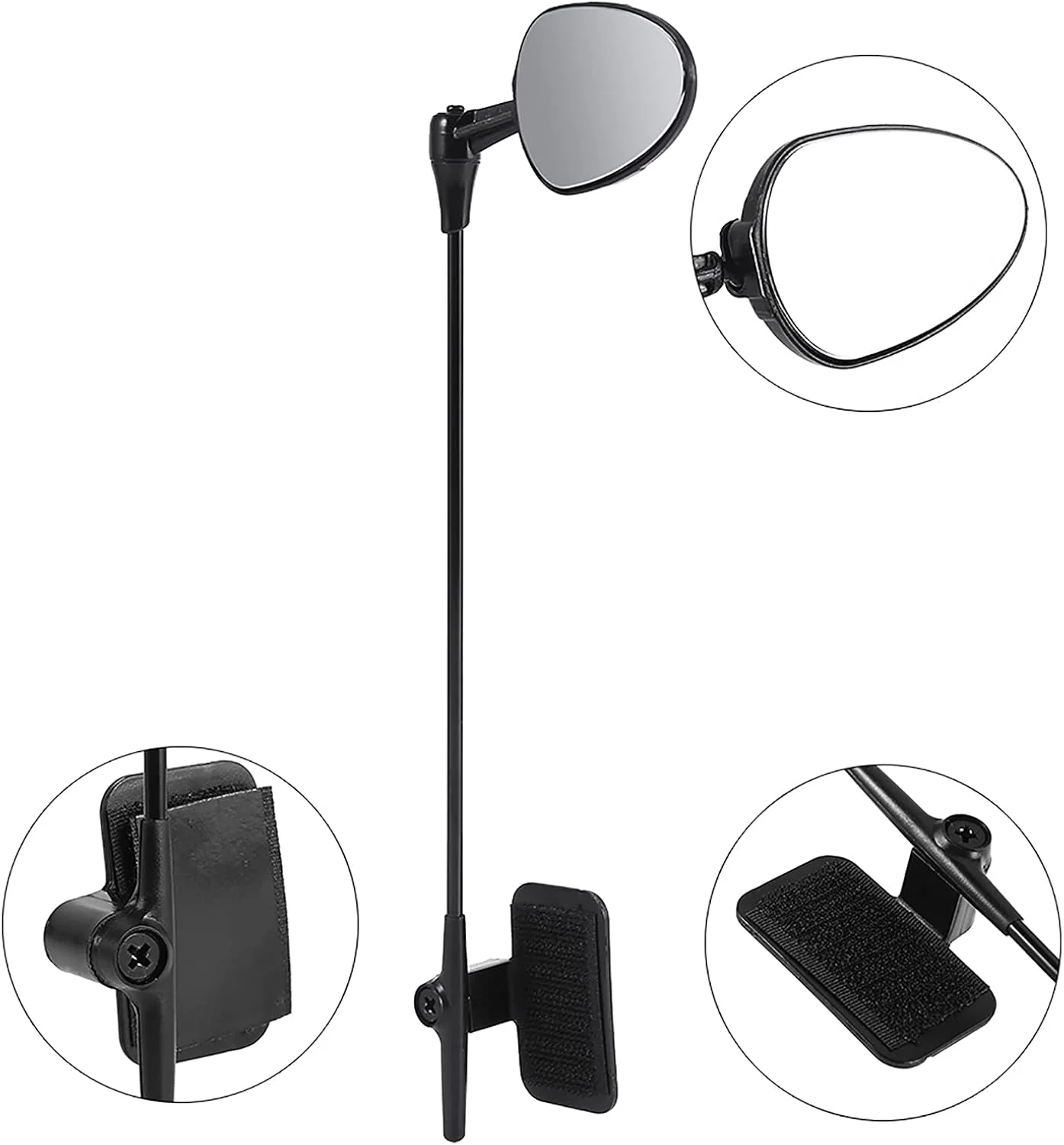 آینه دید عقب دوچرخه، آینه دید عقب کلاه دوچرخه با قابلیت تنظیم 360 درجه با دید واضح برای دوچرخه کوهستانی و جاده، همراه با نوارهای چسبی