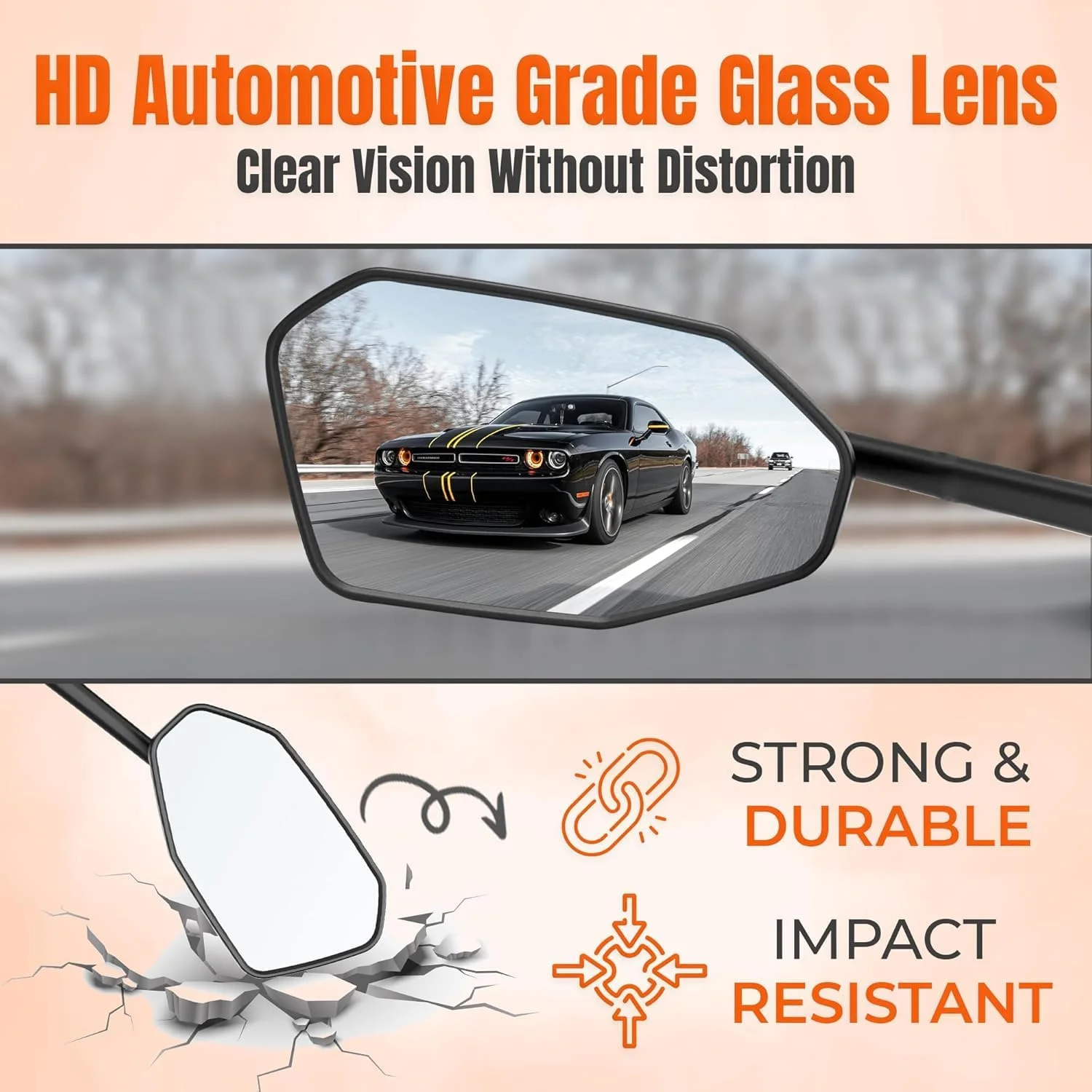 آینه دوچرخه Xnito، میدان دید بزرگ HD، آینه دوچرخه آلیاژ آلومینیوم قابل نصب روی فرمان، قابل تنظیم و چرخش، آینه عقب ضد لرزش دوچرخه، لوازم جانبی دوچرخه برقی (راست)