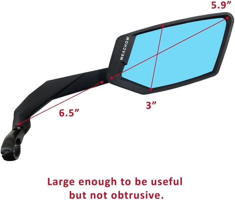 آینه فرمان دوچرخه جدید MEACHOW 2024، لنز شیشه ای مقاوم در برابر خش، Ultra-HD، آینه دوچرخه برقی، آینه دوچرخه (سمت راست آبی) ME-015RB