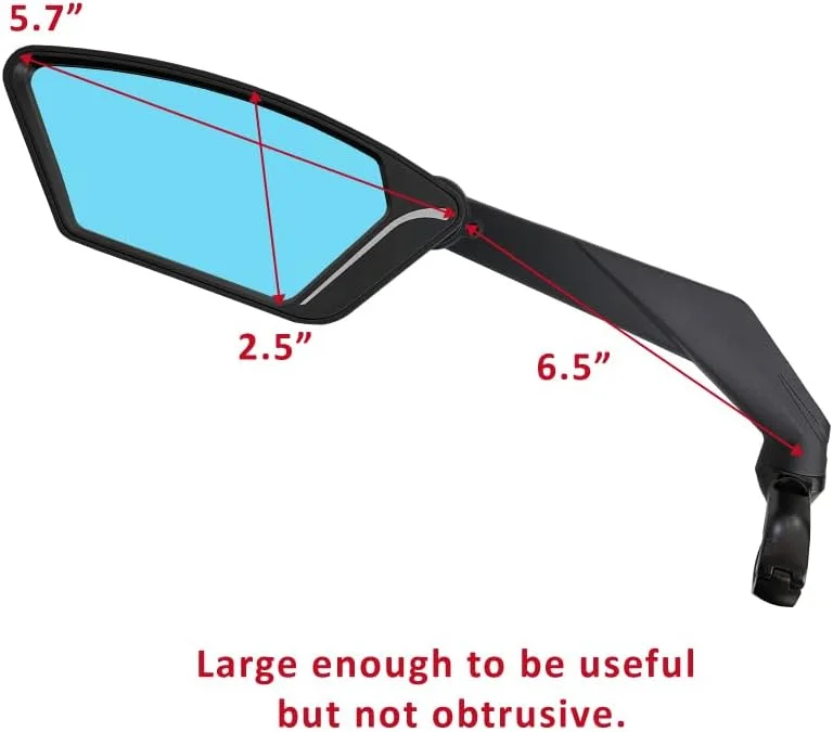 آینه فرمان دوچرخه MEACHOW مدل 2024، لنز شیشه ای ضد خش، فوق العاده HD، آینه دوچرخه برقی، آینه دوچرخه، (سمت چپ آبی) ME-013LB