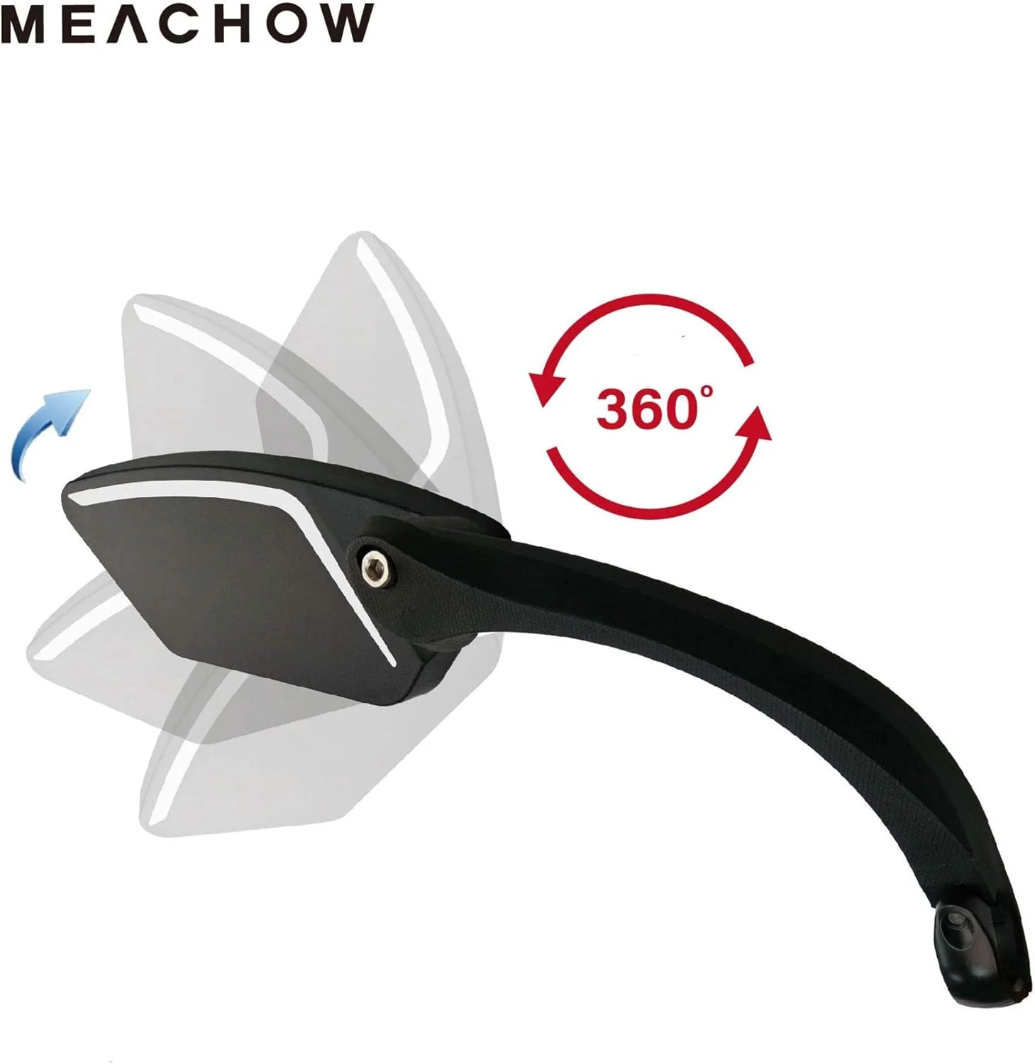 آینه دوچرخه MEACHOW با لنز شیشه ای ضد خش، آینه فرمان، آینه دید عقب ایمن چرخشی، آینه دوچرخه (سمت راست نقره ای) ME-002RS