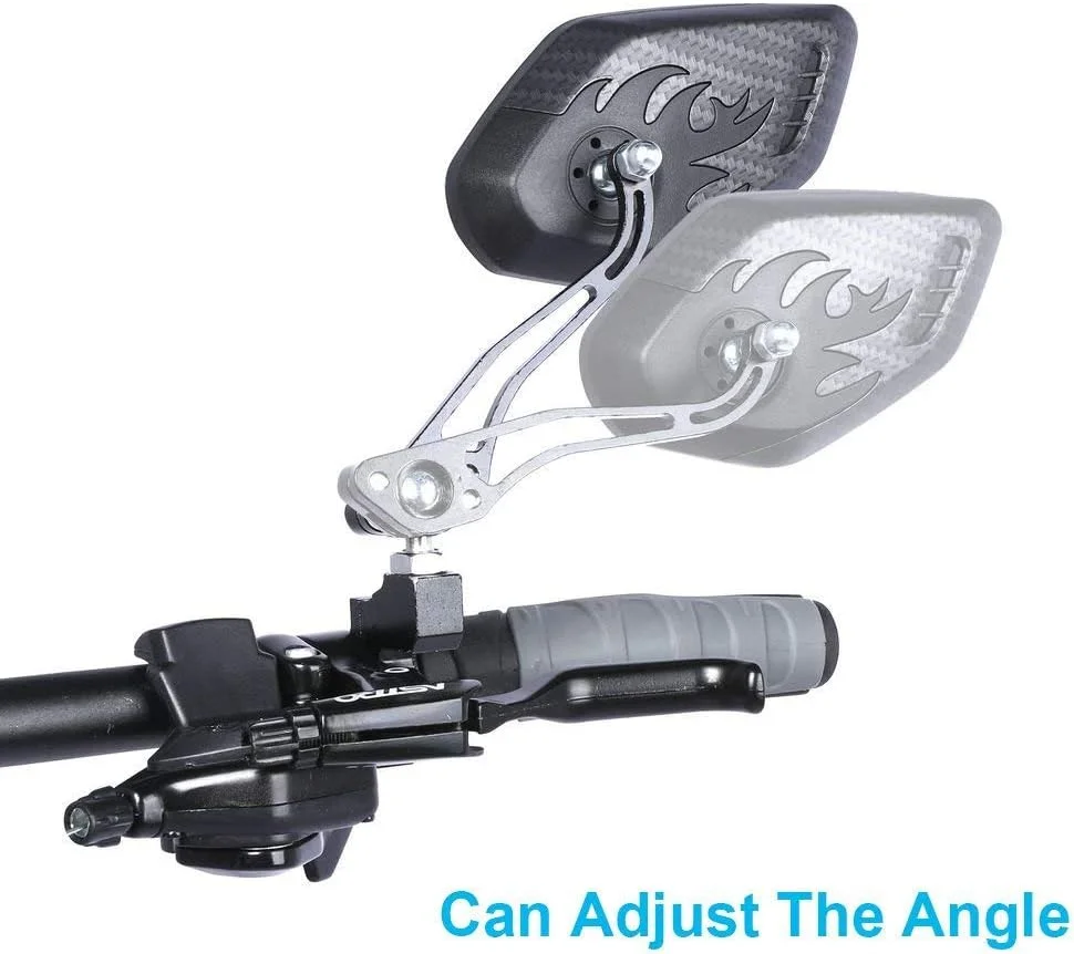آینه دوچرخه (2 عدد) LERMX جهانی قابل تنظیم شیشه ای چرخشی ایمن دید عقب برای دوچرخه کوهستان دوچرخه برقی