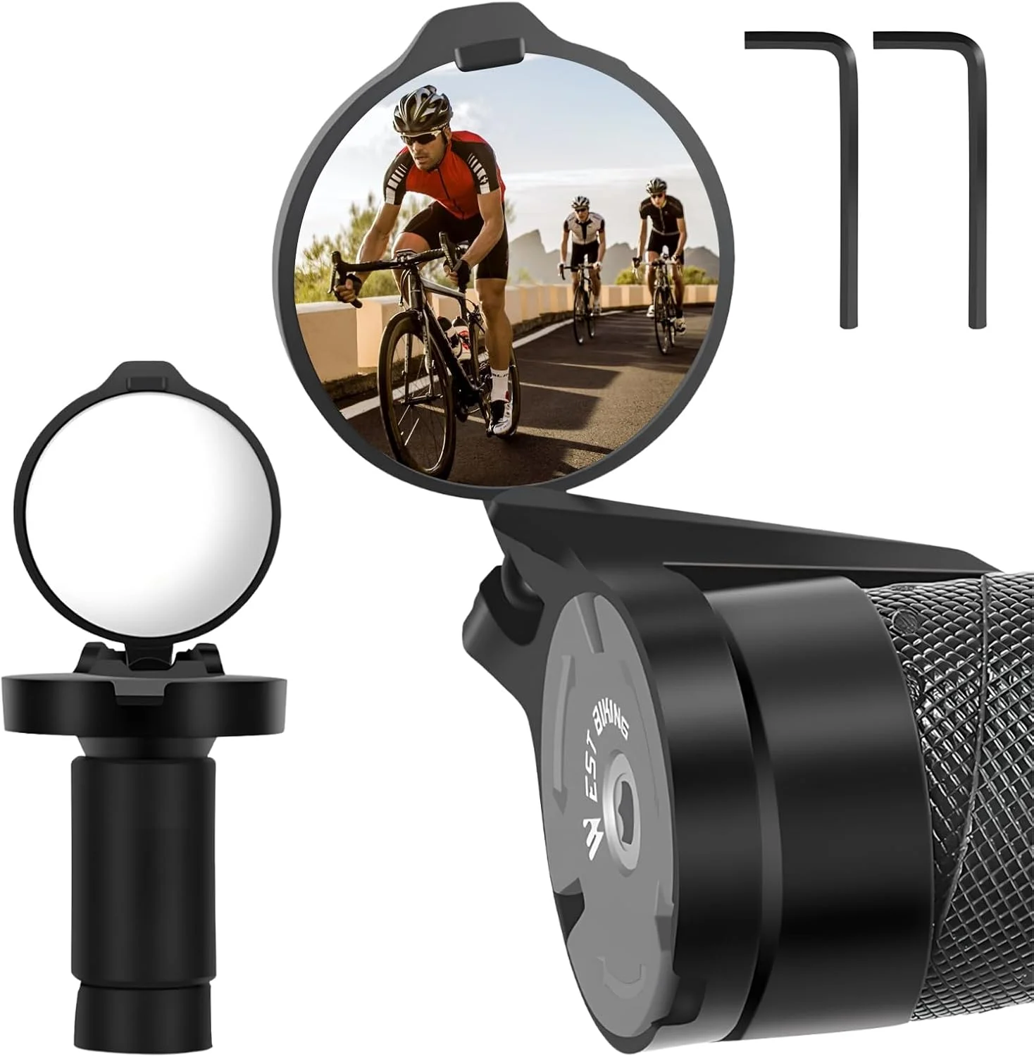 آینه عقب دوچرخه، آینه دوچرخه HD، چرخش 360 درجه، تاشو، آینه دوچرخه تاشو برای فرمان 16-22 میلی متر، آینه دوچرخه برای دوچرخه های جاده ای