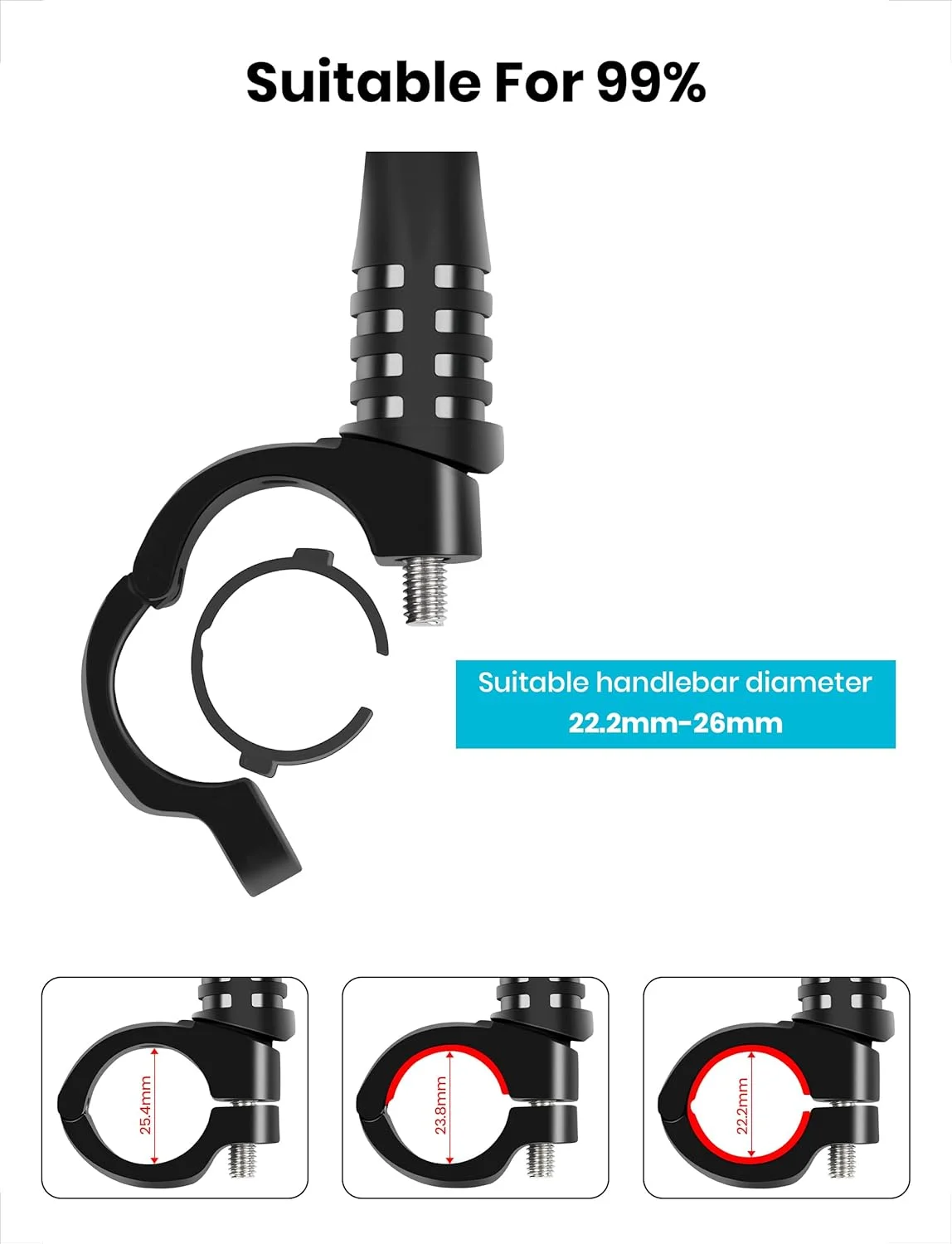 آینه های دوچرخه MAGICYCLE، یک جفت آینه دید عقب فرمان، آینه های دوچرخه برقی با قابلیت چرخش 360 درجه، زاویه دید گسترده ایمن، شیشه HD (یک جفت آینه دید عقب تلسکوپی)