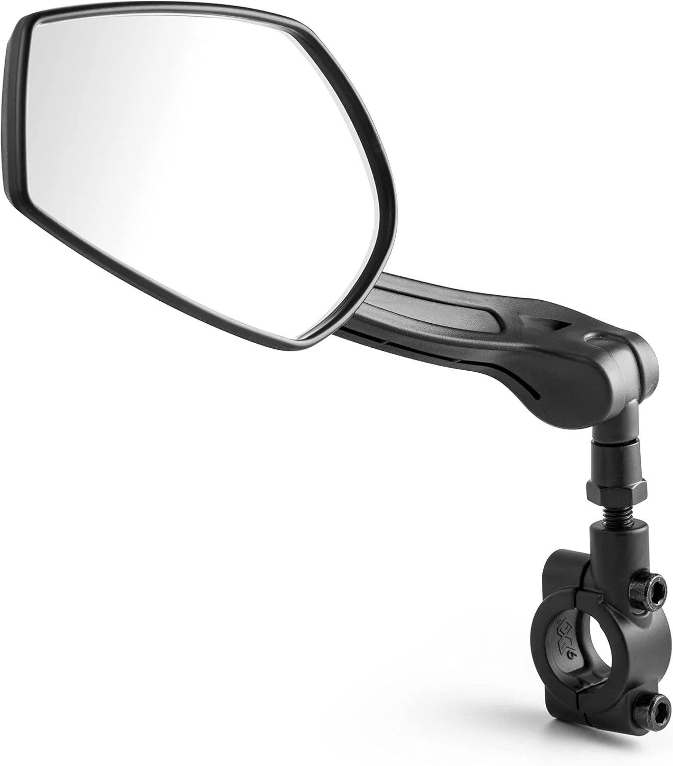 آینه دوچرخه چپ برای انواع دوچرخه مدل LX-031 - آینه دید عقب ساخته شده از شیشه آینه مقاوم در برابر خش - میدان دید بزرگ 12x7 سانتی متر، لرزش کم، برای فرمان های با قطر 22-25 میلی متر