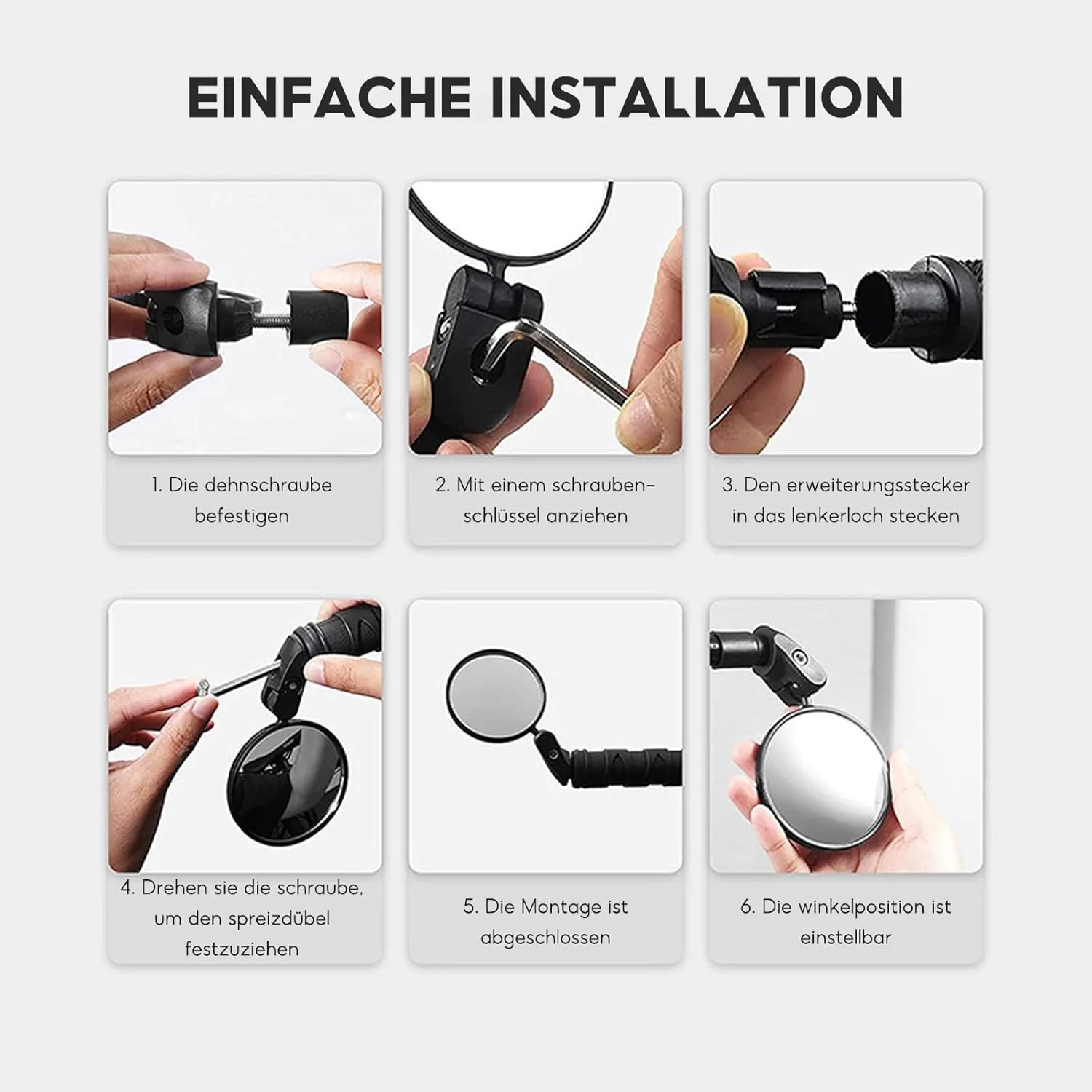 بسته 2 عددی آینه دوچرخه، آینه گردان دوچرخه، آینه دید عقب دوچرخه سواری، آینه فرمان، HD 360 درجه قابل چرخش و تاشو برای دوچرخه، دوچرخه کوهستانی، دوچرخه های جاده ای