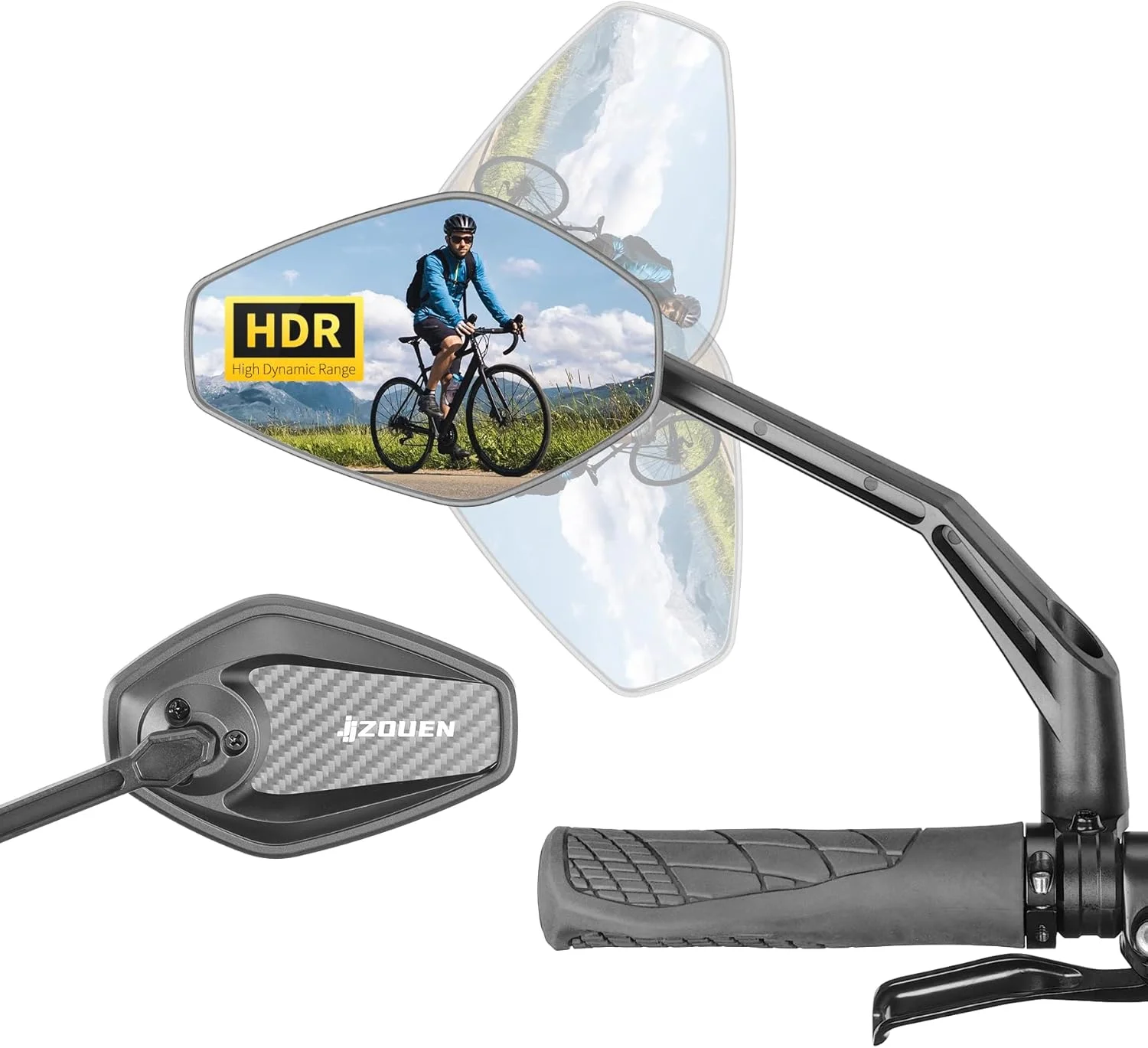 آینه فرمان دوچرخه، آینه های دید عقب دوچرخه، شیشه HD محدب مقاوم در برابر خش، محفظه فیبر کربن، آینه دید عقب ایمن دوچرخه برای MTB، دوچرخه الکترونیکی، لوازم جانبی دوچرخه جاده، مناسب برای 20-23 میلی متر