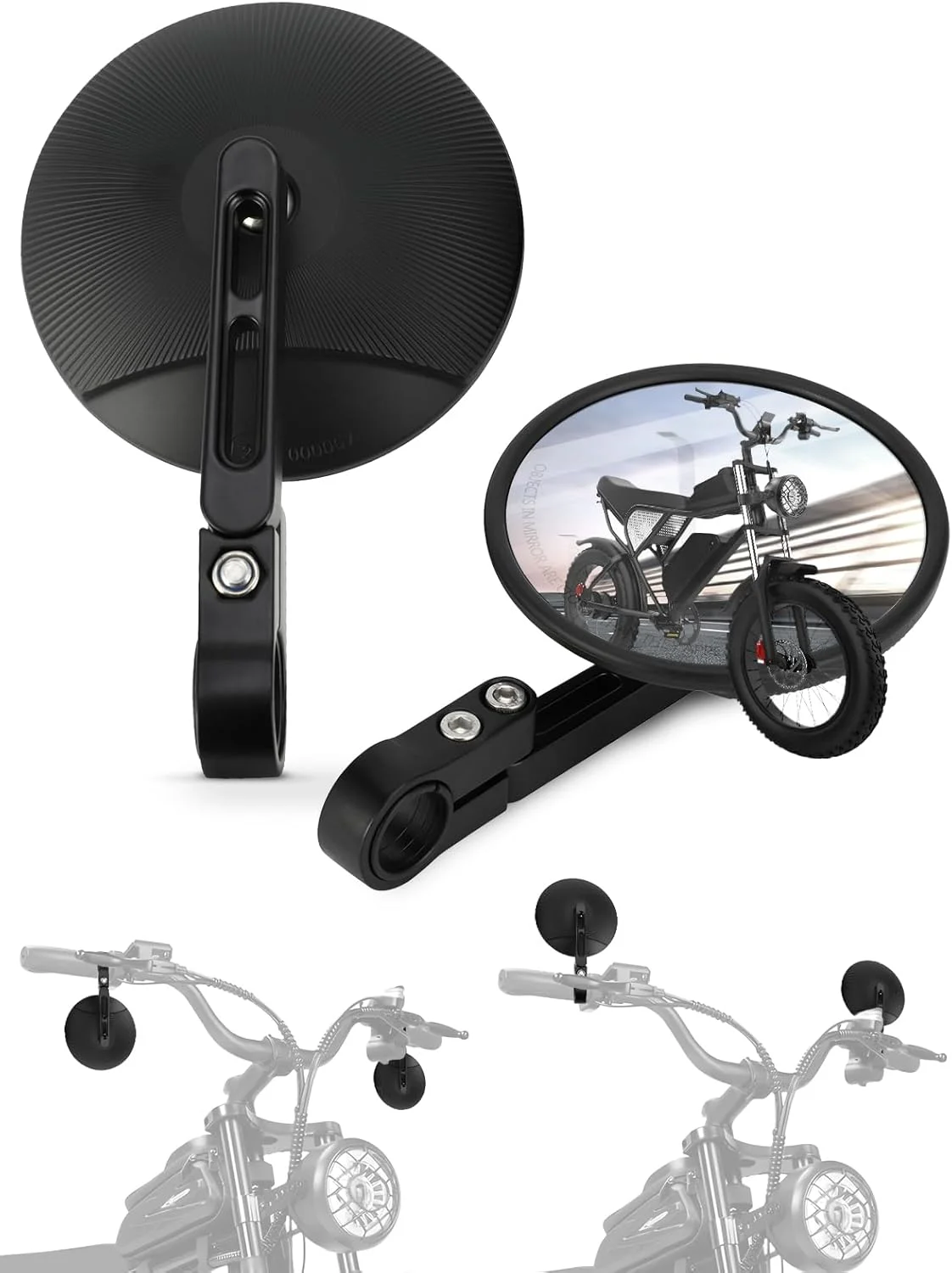 آینه های دید عقب دوچرخه برقی CNC قابل تنظیم برای فرمان های 22-25.4 میلی متری با پیچ M8 سازگار با دوچرخه های برقی Ridstar Q20 Super 73 S1 S2 ZX Z R Adventure Macfox X1S X X2
