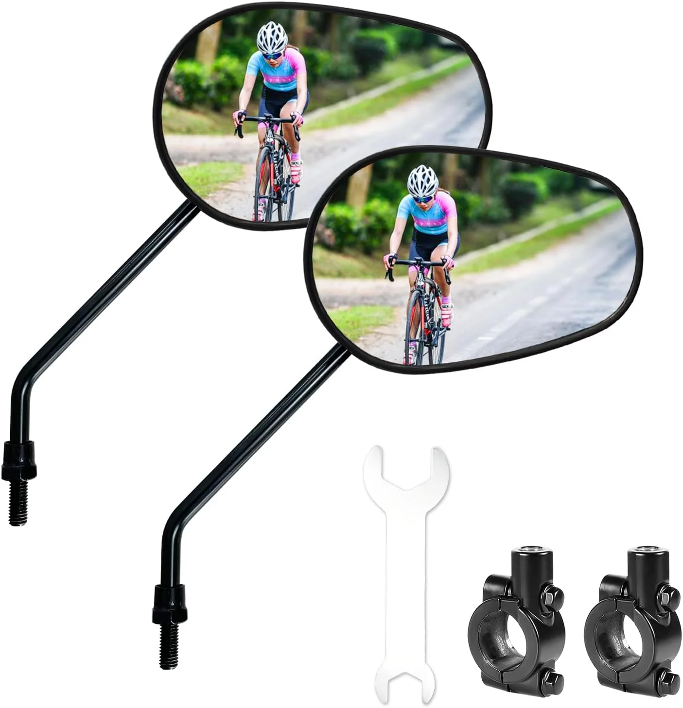 آینه دوچرخه برای نصب روی فرمان، آینه دید عقب دوچرخه 2 عددی برای دوچرخه برقی، آینه های شیشه ای HD برای فرمان 22-25 میلی متر