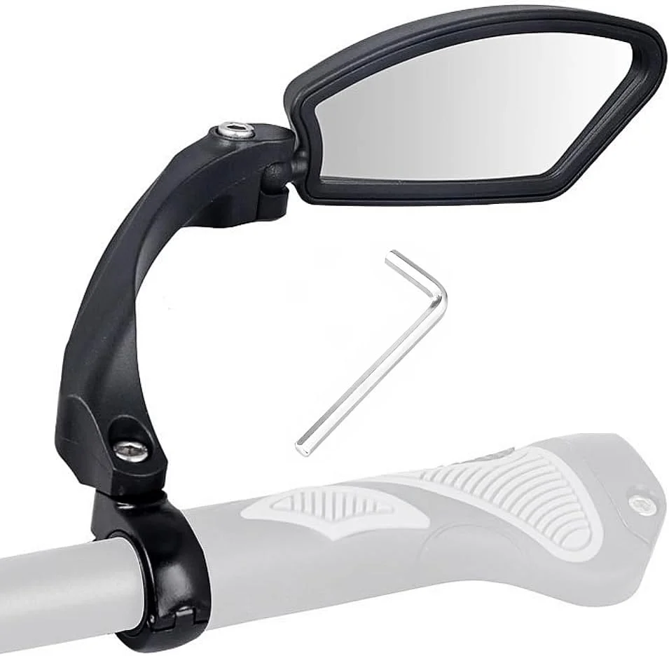 آینه دوچرخه سمت راست JZK با لنز استیل ضد زنگ، آینه دوچرخه قابل تنظیم با چرخش 360 درجه برای فرمان دوچرخه، آینه دید عقب دوچرخه برای دوچرخه جاده، دوچرخه کوهستان، MTB