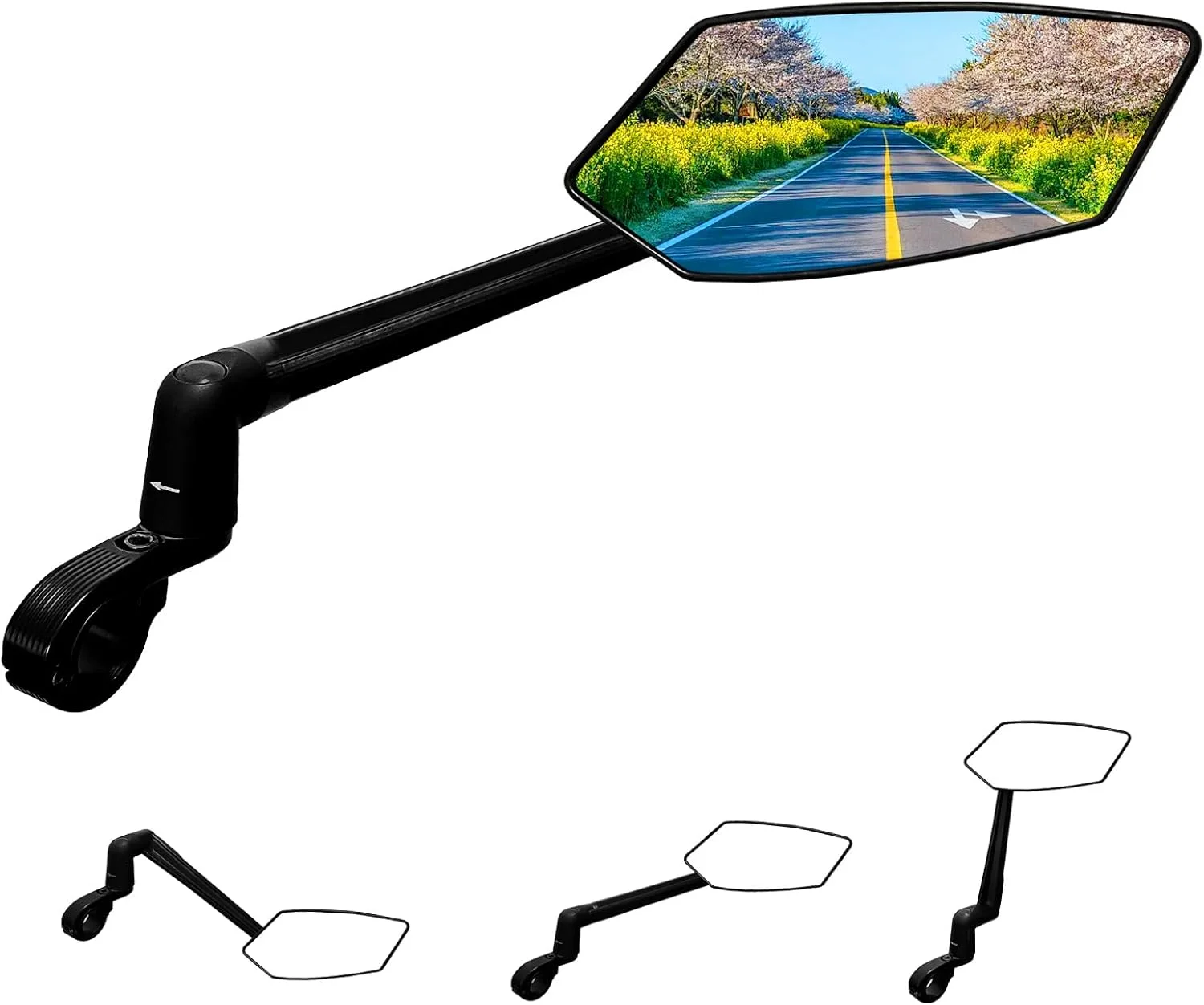 آینه دوچرخه، آینه تاشو جدید دوچرخه برای نصب روی فرمان، آینه‌های دید عقب قابل تنظیم دوچرخه، آینه 360 درجه قابل چرخش برای فرمان اسکوتر برقی سمت راست (22.2-25.4 میلی‌متر).