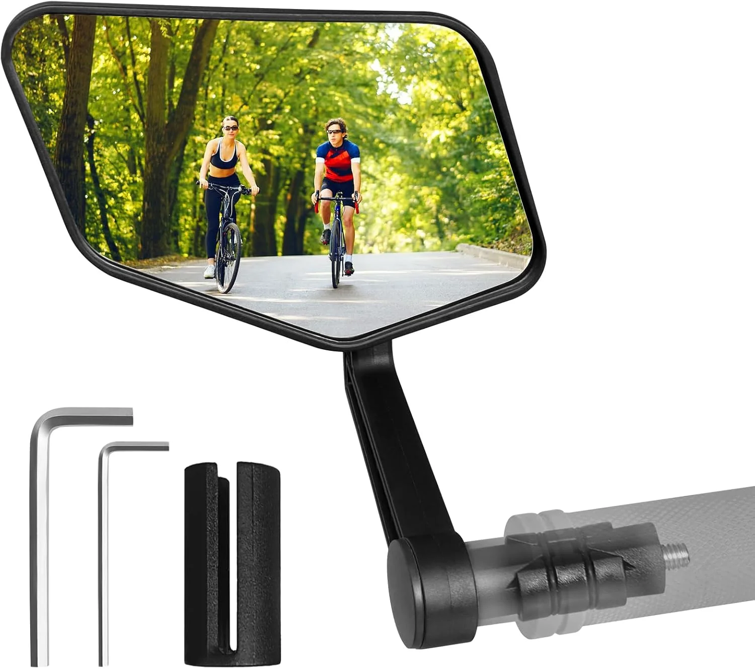 آینه دوچرخه، آینه دوچرخه شیشه ای HD برای فرمان، آینه دید عقب دوچرخه الکترونیکی مقاوم در برابر خراش و سقوط، آینه های دید عقب دوچرخه (چپ)