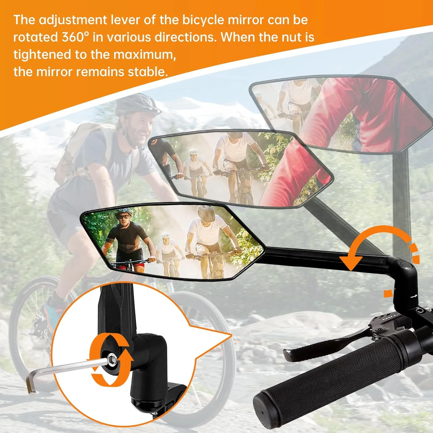 آینه دوچرخه، آینه تاشو جدید دوچرخه برای نصب روی فرمان، آینههای دید عقب قابل تنظیم دوچرخه، آینه 360 درجه قابل چرخش برای فرمان اسکوتر برقی سمت راست (22.2-25.4 میلیمتر). آینه دوچرخه، آینه تاشو جدید دوچرخه برای نصب روی فرمان، آینههای دید عقب قابل تنظیم دوچرخه، آینه 360 درجه قابل چرخش برای فرمان اسکوتر برقی سمت راست (22.2-25.4 میلیمتر).