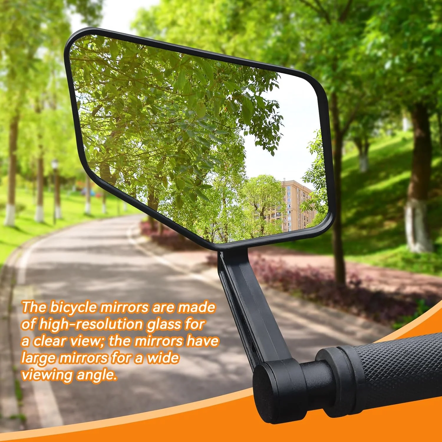 آینه دوچرخه، آینه دوچرخه شیشه ای HD برای فرمان، آینه دید عقب دوچرخه الکترونیکی مقاوم در برابر خراش و سقوط، آینه های دید عقب دوچرخه (چپ)