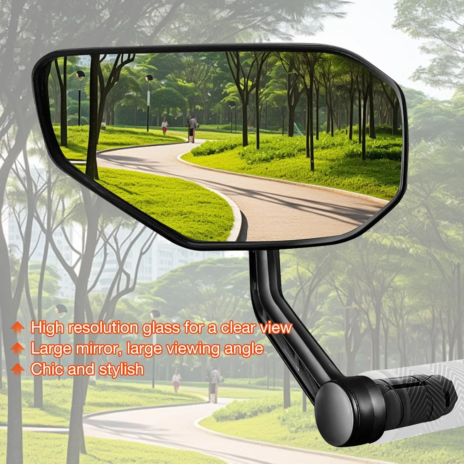 آینه دوچرخه، آینه دوچرخه قابل تنظیم برای دوچرخه های الکترونیکی، لنز شیشه ای مقاوم در برابر خش، آینه دید عقب بزرگ برای نصب روی فرمان (جفت) آینه دوچرخه، آینه دوچرخه قابل تنظیم برای دوچرخه های الکترونیکی، لنز شیشه ای مقاوم در برابر خش، آینه دید عقب بزرگ برای نصب روی فرمان (جفت)