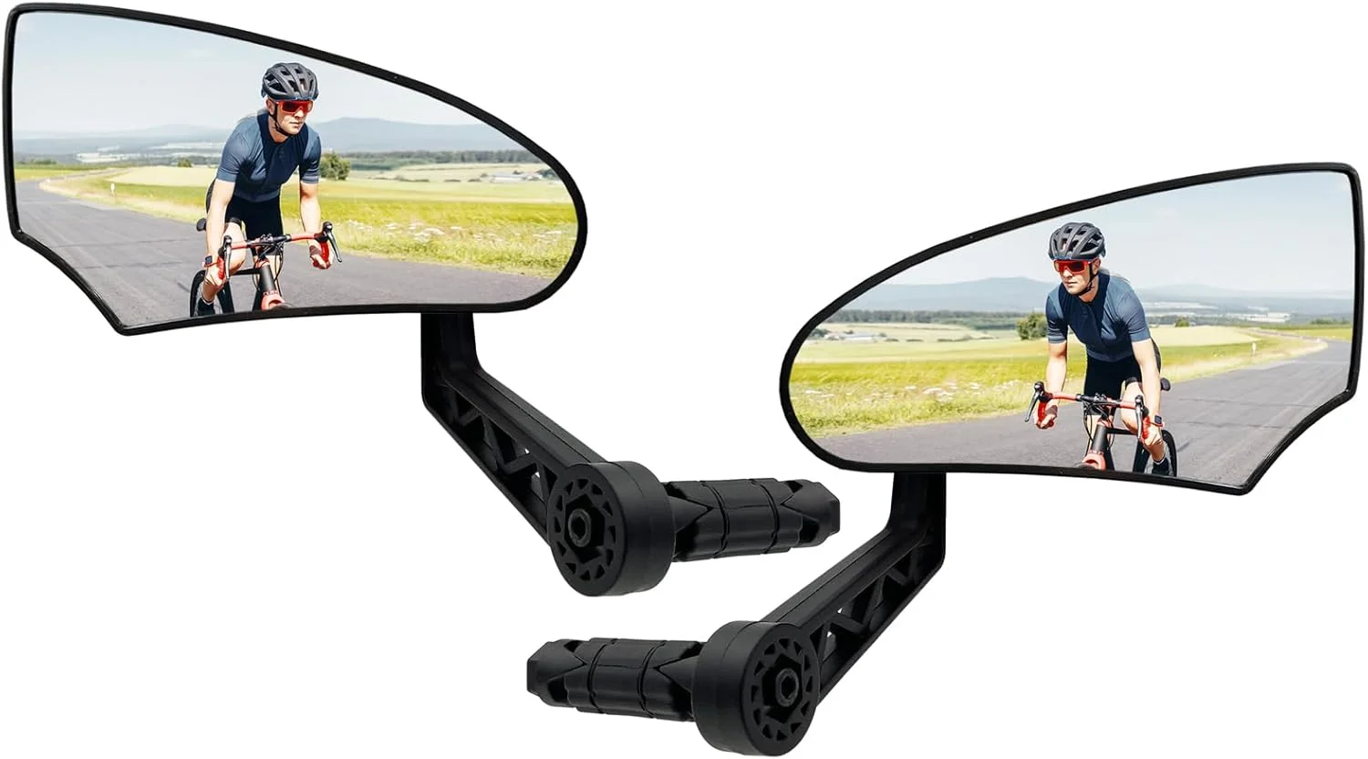 آینه دوچرخه 2 عددی، آینه های شیشه ای HD برای نصب روی فرمان، آینه دید عقب دوچرخه، آینه فرمان مقاوم در برابر خراش برای دوچرخه برقی، آینه عقب دوچرخه (0.55-0.78")