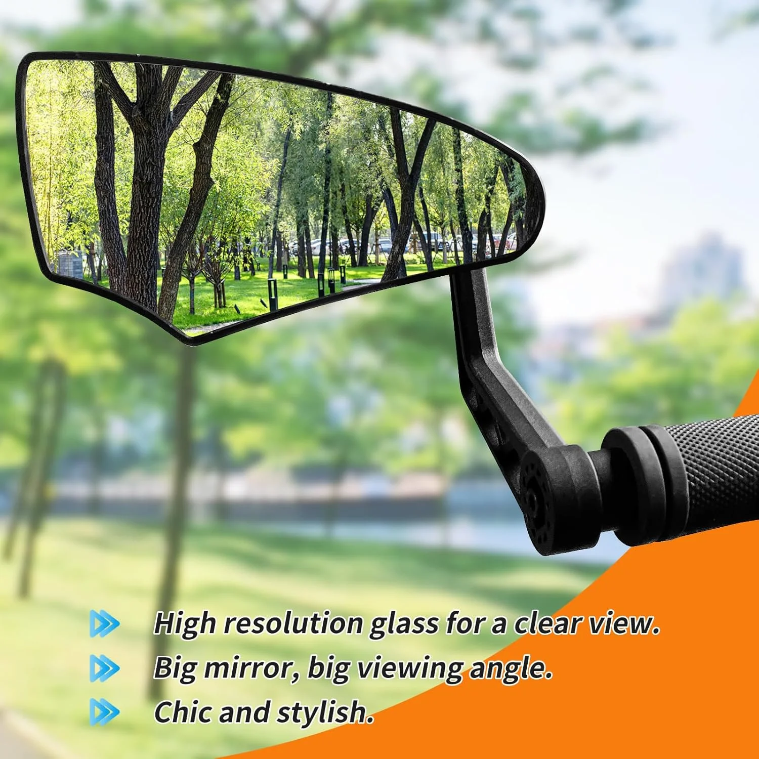 آینه دوچرخه 2 عددی، آینه های شیشه ای HD برای نصب روی فرمان، آینه دید عقب دوچرخه، آینه فرمان مقاوم در برابر خراش برای دوچرخه برقی، آینه عقب دوچرخه (0.55-0.78")