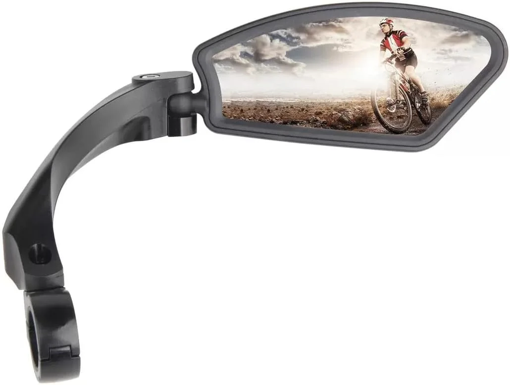 آینه دوچرخه، آینه دوچرخه قابل نصب روی فرمان، لنز شیشه ای HD، آینه های دید عقب دوچرخه، آینه های دوچرخه با دید واضح و قابل تنظیم 360 درجه برای دوچرخه های کوهستانی و شهری (نقره ای - سمت راست)