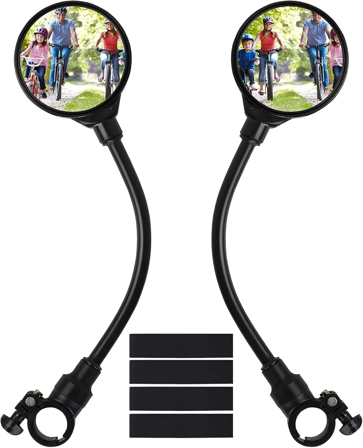 آینه دوچرخه 2 عددی، آینه های دوچرخه برای فرمان 22-32 میلی متر، آینه های دید عقب با زاویه باز 360 درجه قابل چرخش، آینه های محدب بال دوچرخه، آینه های دید عقب فرمان دوچرخه برای اسکوتر برقی دوچرخه جاده