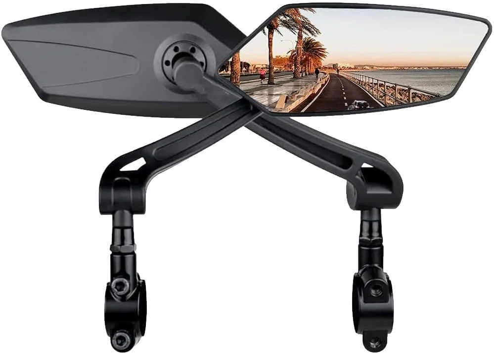 یک جفت آینه دوچرخه فرمان، لنز شیشه ای مقاوم در برابر خراش با قابلیت چرخش 360 درجه، آینه های دید عقب با کیفیت بالا به همراه لوازم جانبی نصب برای دوچرخه کوهستان، دوچرخه جاده و دوچرخه الکترونیکی