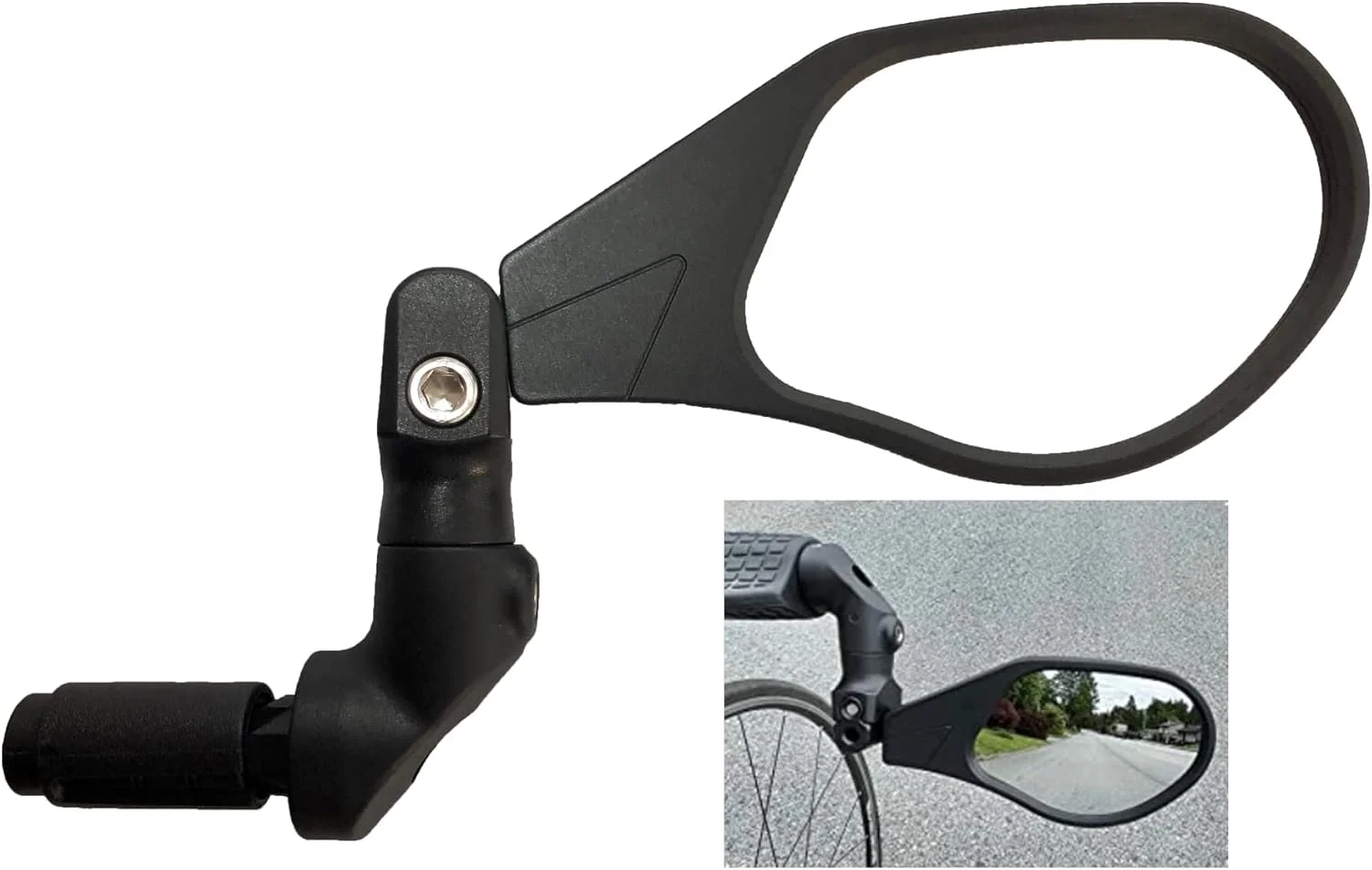 آینه دوچرخه Hafny مدل Bar End، لنز شیشه ای درجه خودرو HD، سطح بزرگ، مقاوم در برابر شکستن، قابل تنظیم چند زاویه، آینه های دوچرخه برقی (HF-M903RB-FR08) (HF-M903RS-FR08 (سمت راست، شیشه نقره ای))