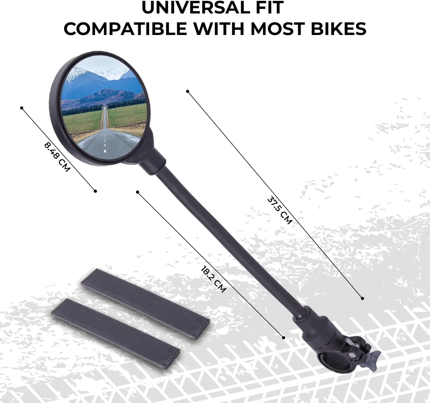 آینه دوچرخه نصب روی فرمان (1 عدد) 360 درجه با 2 بند، آینه عقب دوچرخه قابل تنظیم با لنز محدب HD ضد تابش، آینه های نشکن برای دوچرخه های الکترونیکی، اسکوتر، دوچرخه های کوهستانی و جاده ای