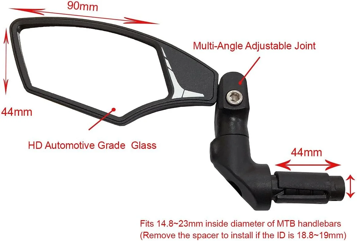 آینه دوچرخه Hafny مدل HF-M900LS-FR08 (سمت چپ، شیشه نقره ای)