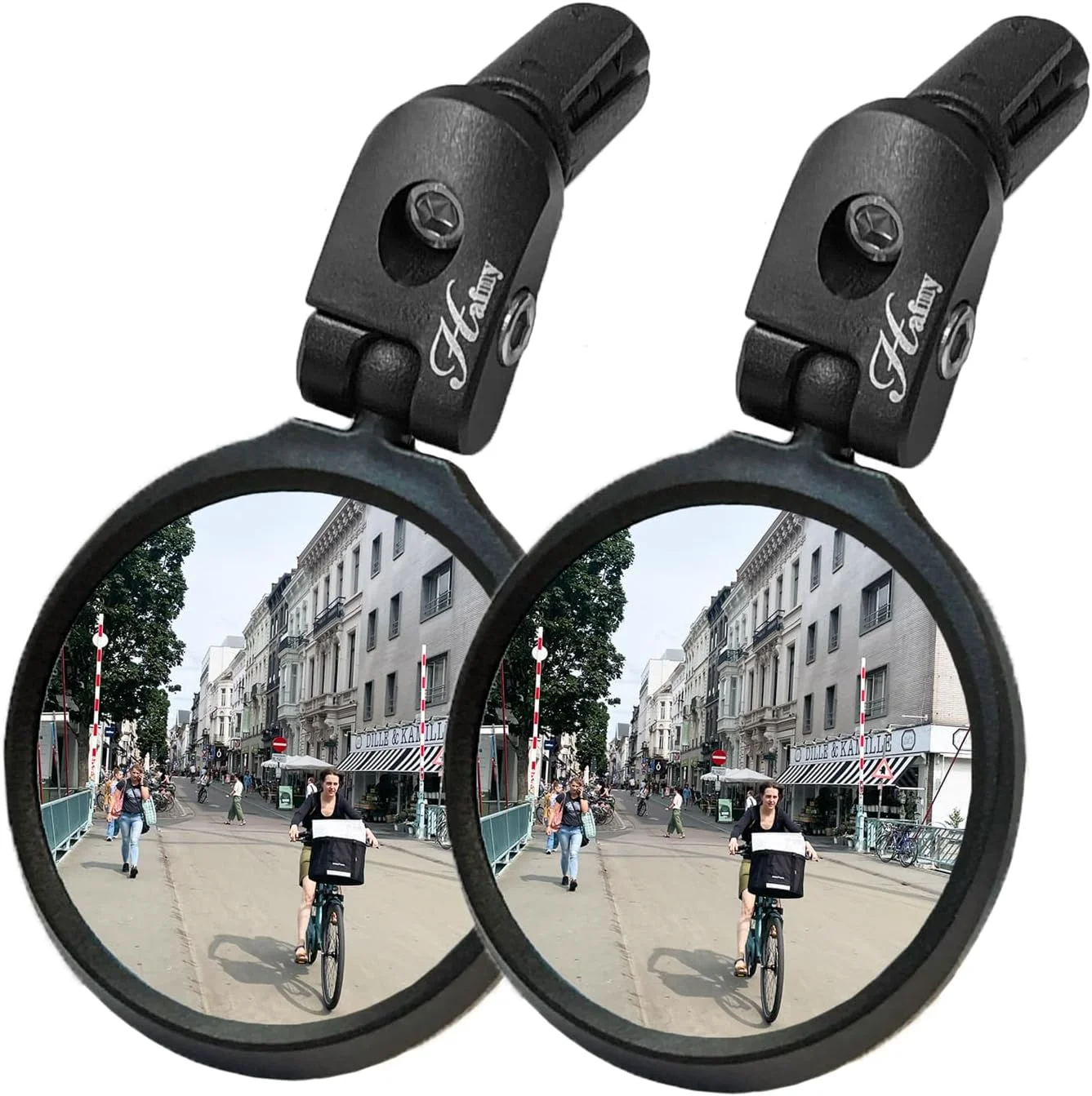 آینه دوچرخه انتهای فرمان هافنی، HD، مقاوم در برابر ضربه، آینه شیشه ای، HF-MR090، HF-M951S-FR03، 2 عدد (شیشه نقره ای، 60 میلی متر * 2 عدد)