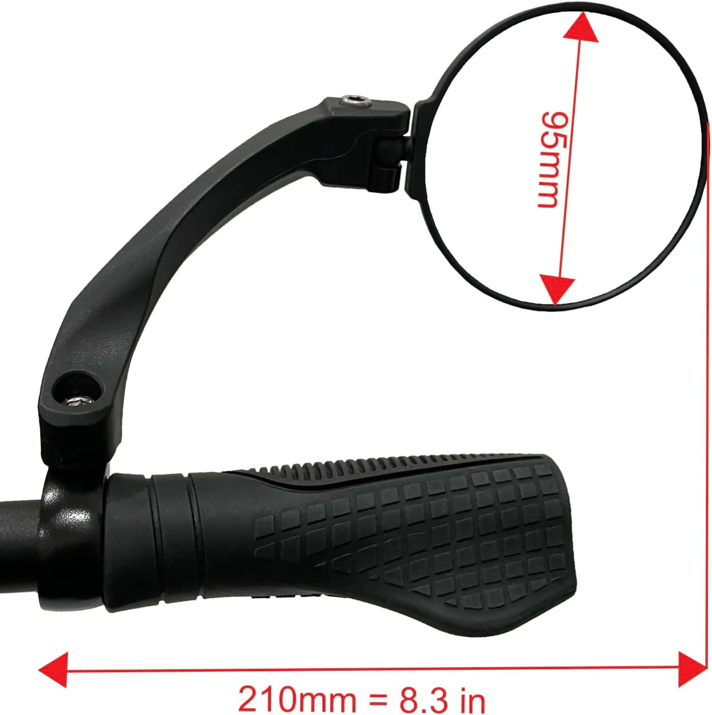 آینه فرمان دوچرخه برقی جدید Hafny مدل 2024، آینه گرد با سطح بزرگ، شیشه درجه یک خودرویی HD، آینه دوچرخه سواری ایمن مقاوم در برابر ضربه، HF-M958-FR01 (نقره ای راست)