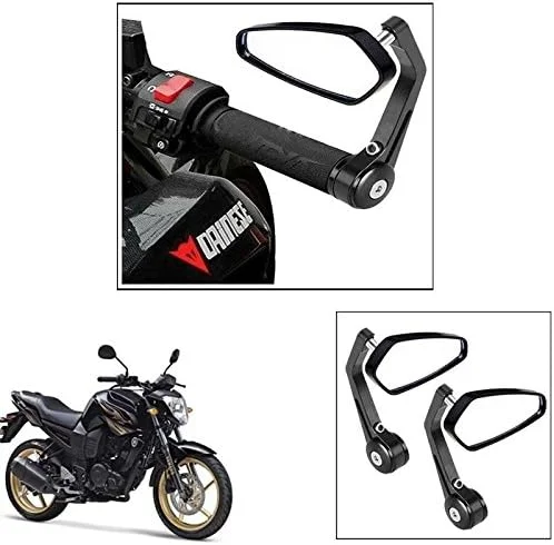 آینه دید عقب مستطیلی فرمان دوچرخه، قابل تنظیم و چرخش، شیک، مجموعه 2 عددی، مشکی، مناسب برای Bajaj New Discover 125 M DTS-i