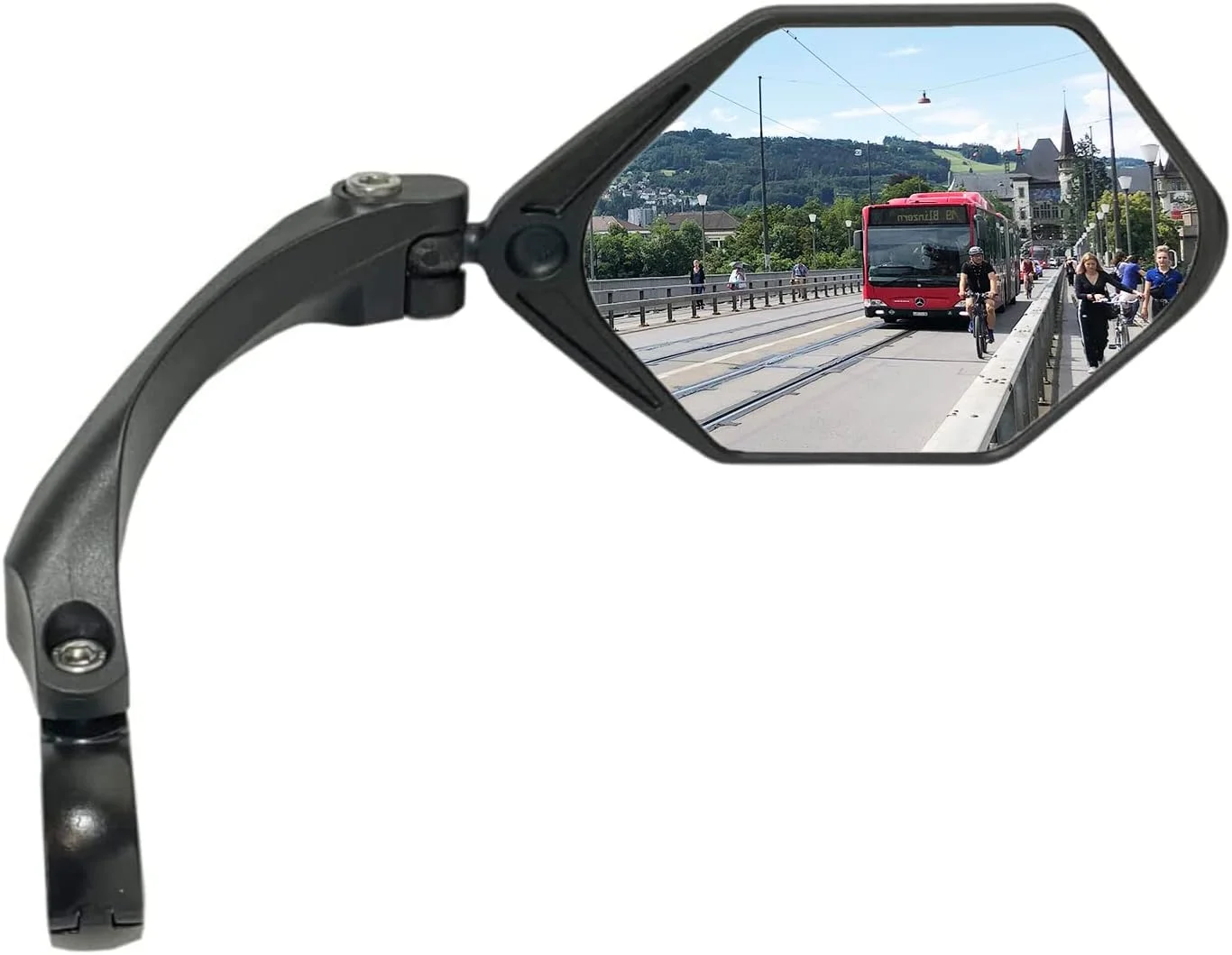 آینه دوچرخه برقی فرمان جدید Hafny، آینه سطح بزرگ، شیشه درجه خودرو HD، آینه دوچرخه سواری مقاوم در برابر انفجار ایمن، (HF-M904-FR01B) (شیشه آبی ضد تابش نور راست)