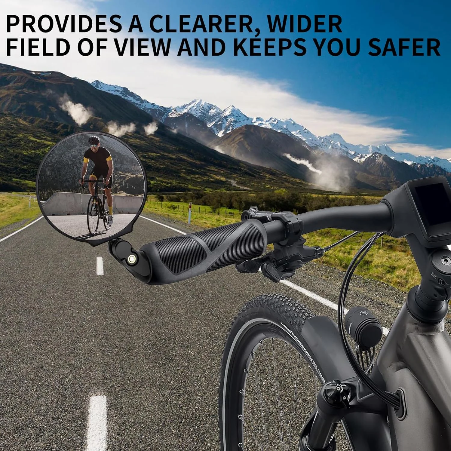 آینه عقب دوچرخه، آینه فرمان دوچرخه، HD با قابلیت چرخش 360 درجه و زاویه دید گسترده قابل تنظیم، لوازم جانبی دوچرخه مقاوم در برابر ضربه و افتادن، جهانی راست و چپ