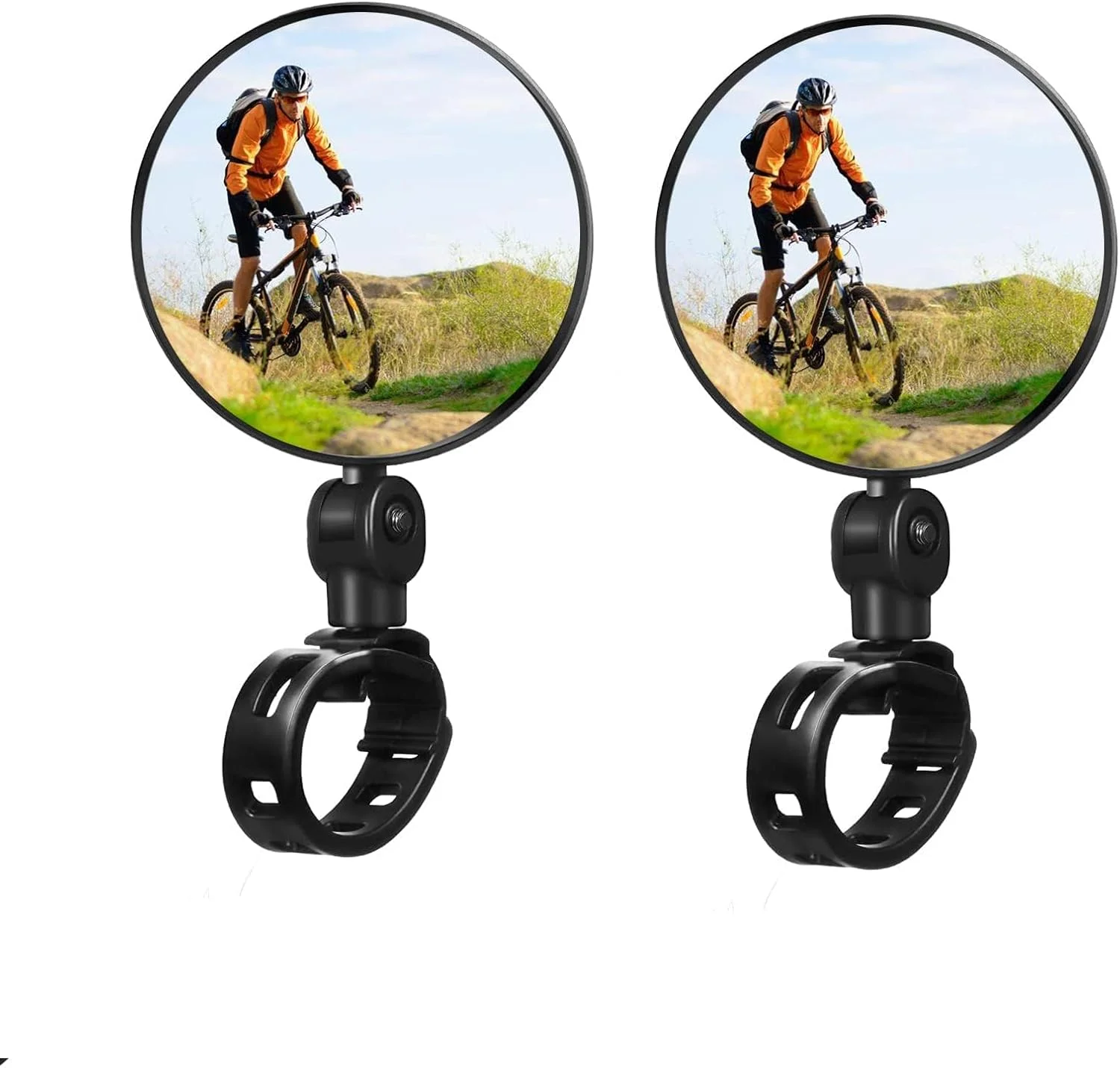 بسته 2 عددی آینه دوچرخه، آینه شیشه ای فرمان دوچرخه کوهستانی جهانی، آینه دید عقب، آینه دوچرخه با قابلیت چرخش 360 درجه، آینه دوچرخه برای دوچرخه برقی سمت چپ، آینه دوچرخه زاویه باز جهانی