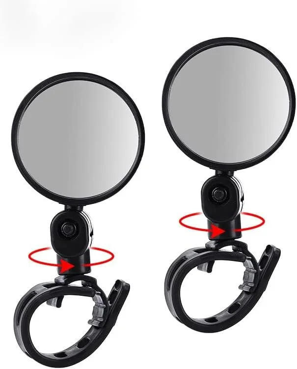 بسته 2 عددی آینه دوچرخه، آینه شیشه ای فرمان دوچرخه کوهستانی جهانی، آینه دید عقب، آینه دوچرخه با قابلیت چرخش 360 درجه، آینه دوچرخه برای دوچرخه برقی سمت چپ، آینه دوچرخه زاویه باز جهانی