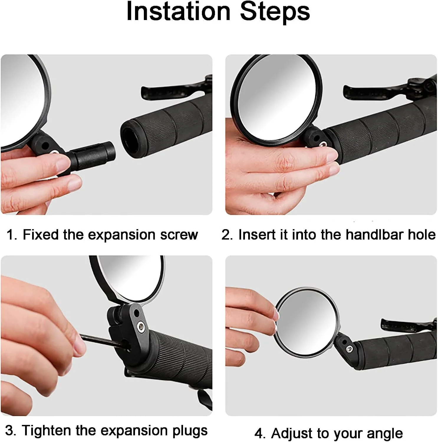 آینه دوچرخه COTOUXKER، آینه های دوچرخه برای فرمان با چرخش 360 درجه و لنز محدب نشکن برای دوچرخه سواری ایمن (2 عدد)