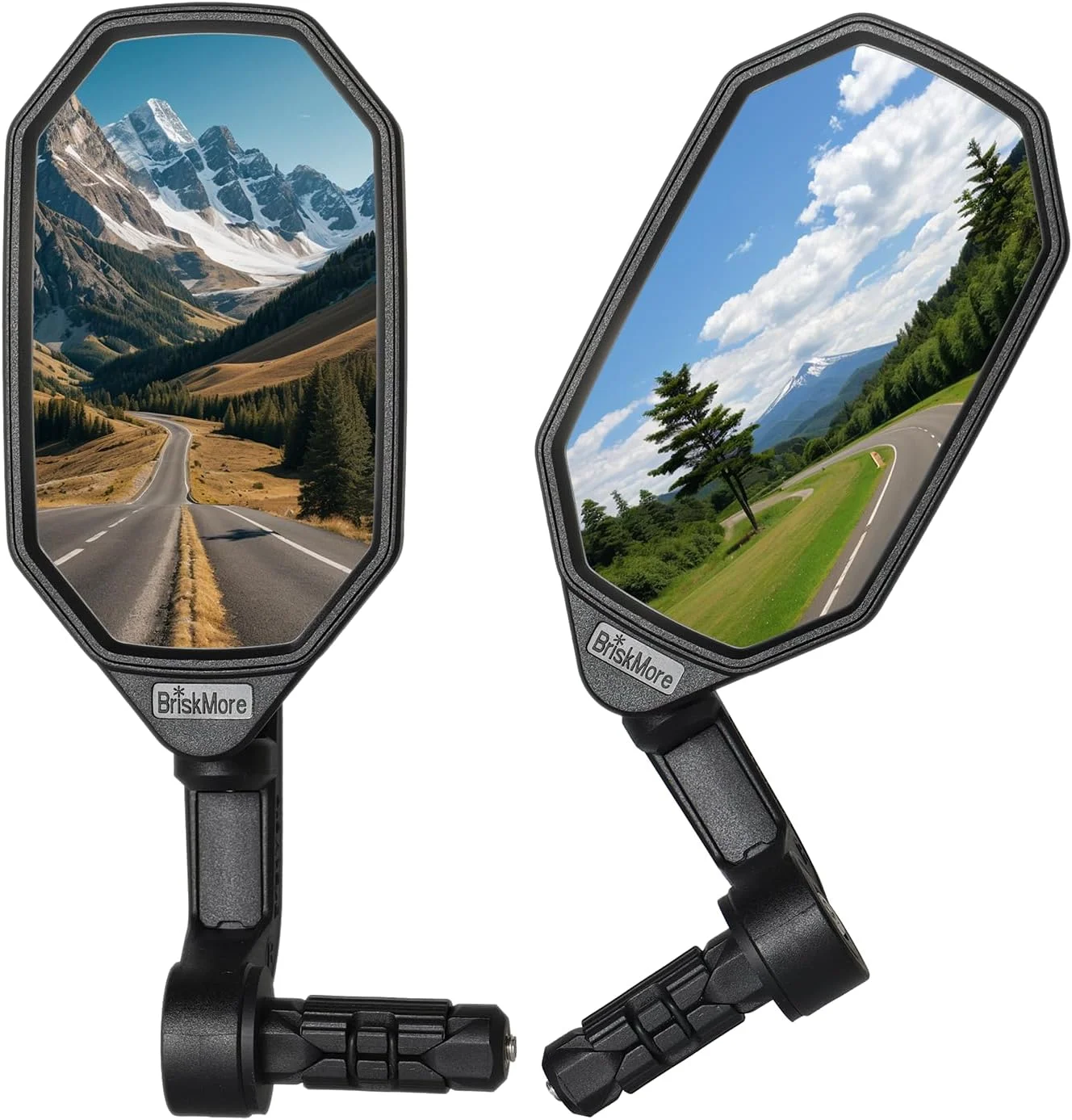 آینه های دوچرخه نصب شده در انتهای فرمان، لنز شیشه ای محدب با کیفیت بالا برای فرمان دوچرخه های برقی، مقاوم در برابر خراش، دید عقب ایمن، یک جفت آینه دوچرخه مدل BT-022 (سمت راست و چپ)