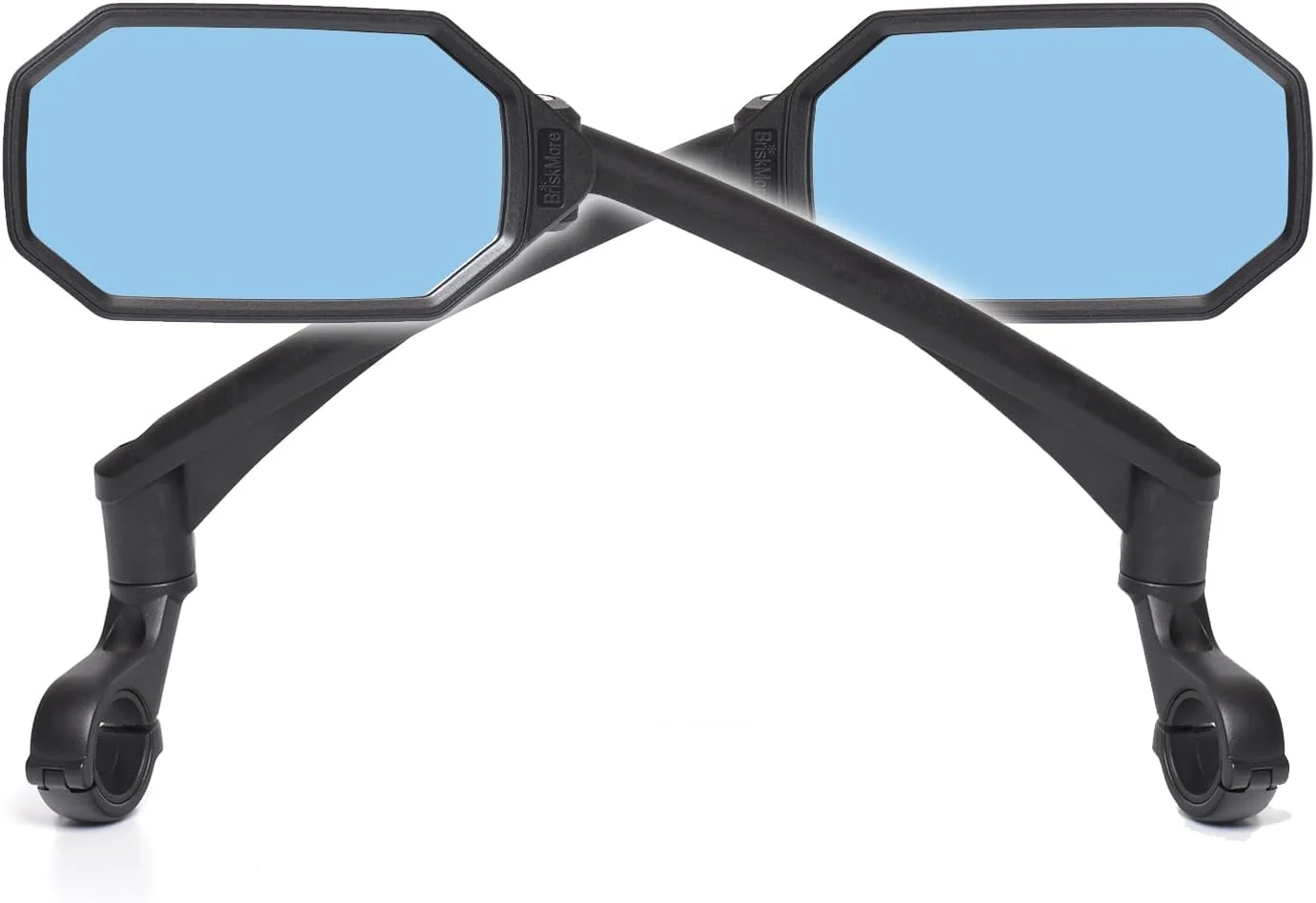 آینه فرمان دوچرخه یک جفت، لنز شیشه ای محدب آبی ضد تابش نور با وضوح بالا برای اسکوتر، فرمان دوچرخه برقی، مقاوم در برابر خراش، دید عقب ایمن برای سمت چپ و راست BT-023B