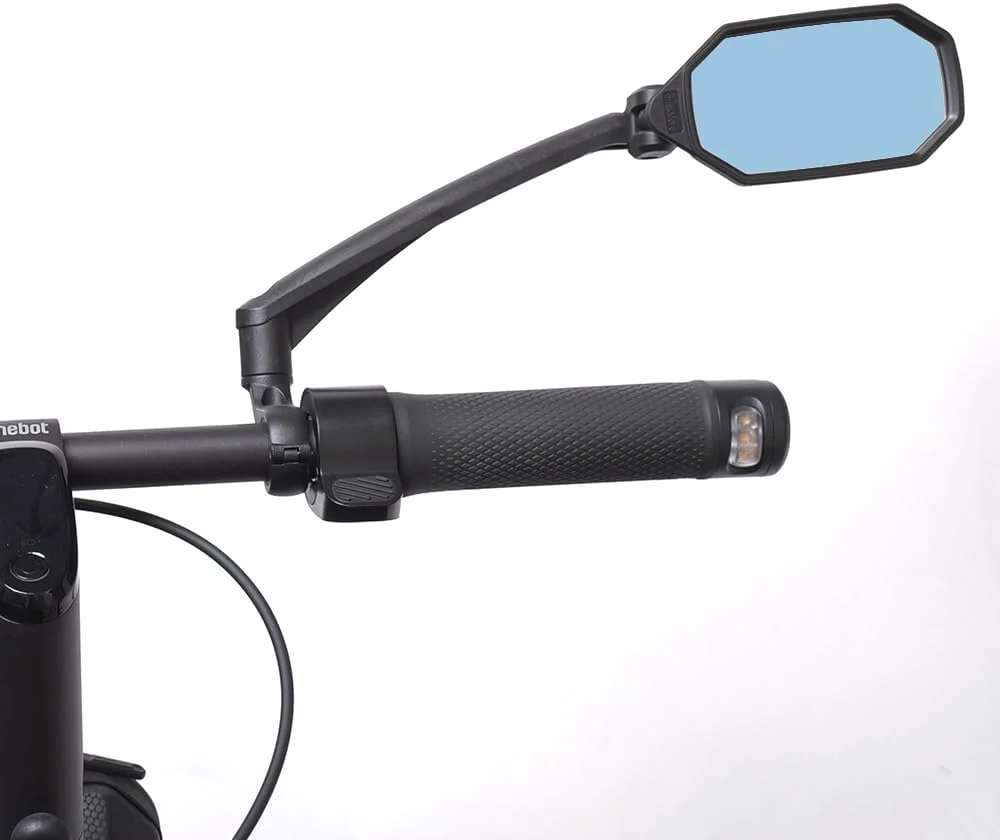 آینه فرمان دوچرخه، لنز شیشه ای محدب آبی ضد تابش نور با کیفیت بالا برای اسکوترها، فرمان دوچرخه های الکتریکی، مقاوم در برابر خراش، دید عقب ایمن فقط برای سمت راست BT-023RB