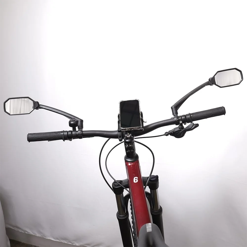 آینه فرمان دوچرخه برای دوچرخه‌های کوهستانی، 1 جفت، لنز شیشه‌ای محدب با کیفیت بالا برای اسکوترها، فرمان دوچرخه‌های برقی، مقاوم در برابر خراش، دید عقب ایمن برای سمت چپ و راست BT-023