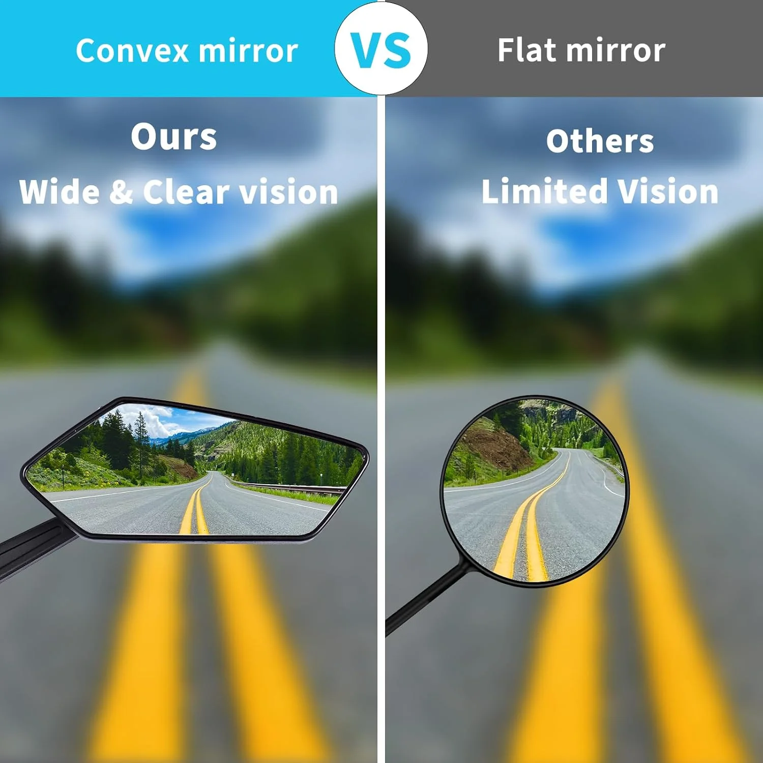 آینه دوچرخه، یک جفت آینه دوچرخه با قابلیت چرخش 360 درجه برای فرمان، آینه دوچرخه سواری زاویه باز HD قابل تنظیم، آینه دید عقب فرمان دوچرخه برای دوچرخه کوهستانی، جاده ای و برقی (دید واضح)