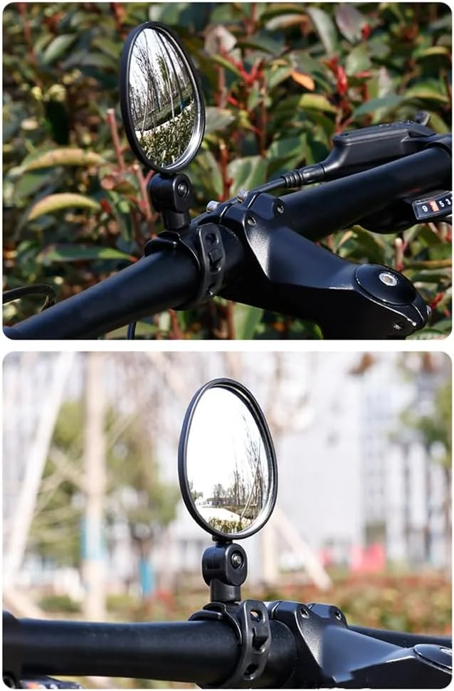 آینه دوچرخه، 2 عدد، آینه دید عقب، آینه دوچرخه، 360 درجه، قابل تنظیم، ایمن، آینه فرمان چرخشی، آینه اکریلیک جهانی، آینه دید عقب برای دوچرخه کوهستان