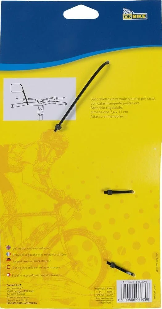 آینه دوچرخه یونیورسال ON BIKE سمت چپ بازتابنده