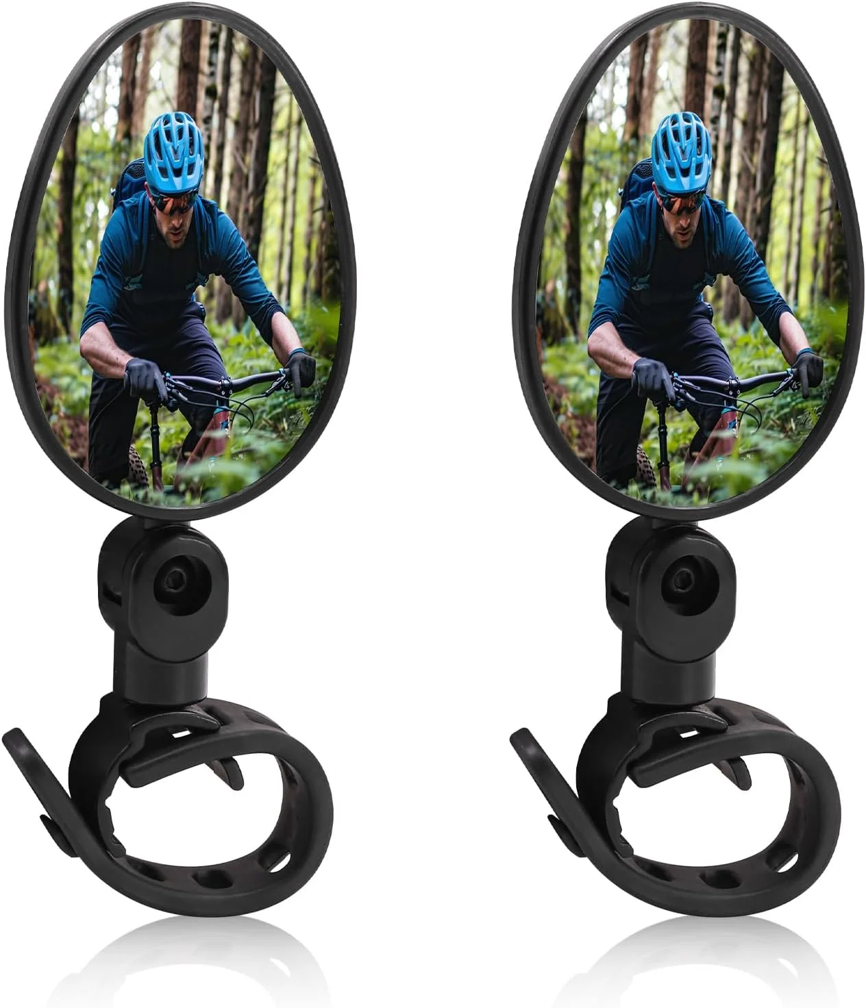 آینه دوچرخه، آینه های ایمن دید عقب دوچرخه سواری، آینه دوچرخه زاویه باز، آینه محدب شیشه ای بیضی شکل برای اکثر دوچرخه های کوهستانی و جاده ای 2 عدد