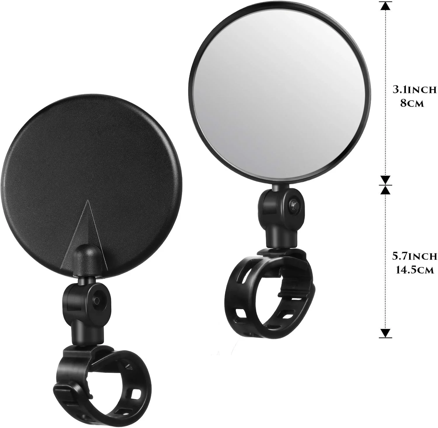 آینه دوچرخه بوائو، آینه عقب دوچرخه سواری با قابلیت تنظیم 360 درجه، آینه های محدب اکریلیک زاویه باز ضد ضربه برای اکثر دوچرخه های کوهستانی و جاده ای