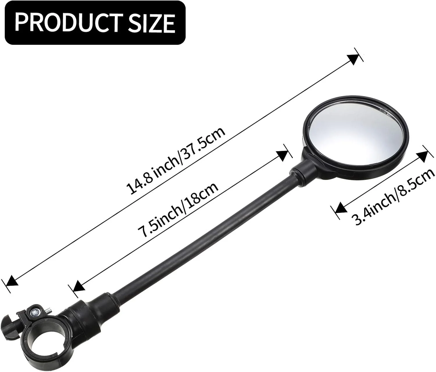آینه دوچرخه بوائو، 2 عدد، قابل تنظیم و چرخش، آینه دید عقب دوچرخه فرمان، زاویه دید گسترده، ضد ضربه، آکریلیک محدب، آینه ایمنی برای دوچرخه کوهستانی و جاده
