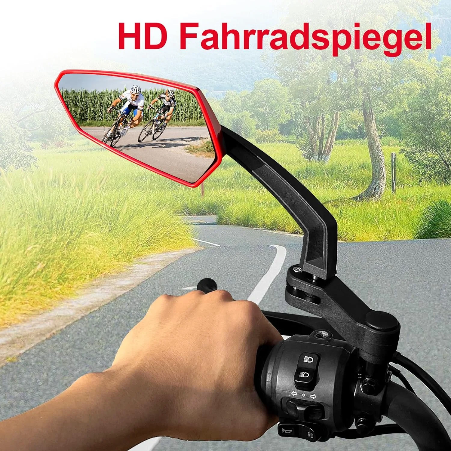 آینه دوچرخه یک جفت با قابلیت چرخش 360 درجه، زاویه دید گسترده HD برای دوچرخه های برقی، کوهستانی، جاده ای و اسکوتر برقی