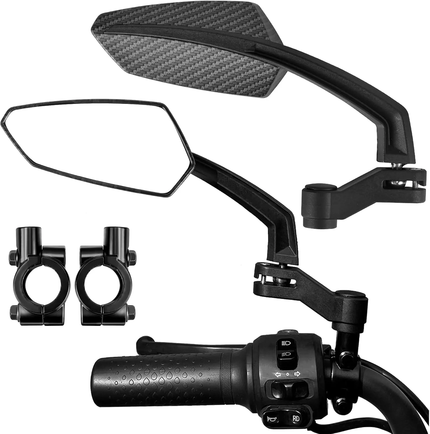 آینه دوچرخه برای دوچرخه برقی با قابلیت چرخش 360 درجه، آینه دید عقب دوچرخه HD با زاویه دید گسترده مناسب برای دوچرخه برقی، دوچرخه کوهستانی، دوچرخه جاده، اسکوتر برقی