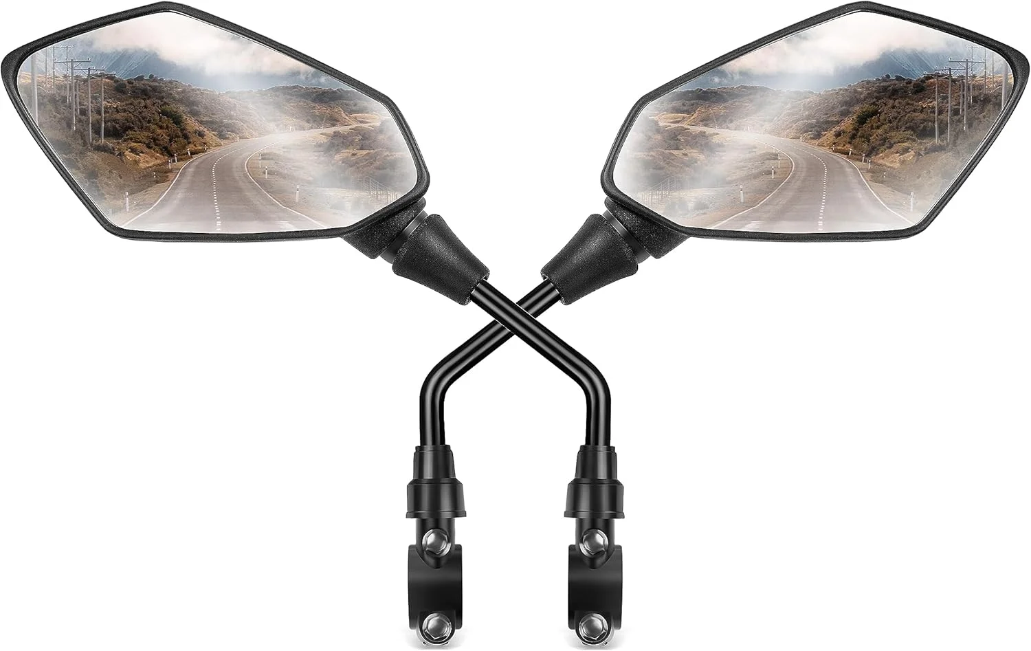آینه دوچرخه Bavel، بسته 2 عددی (1 جفت) آینه های فرمان دوچرخه برای دوچرخه کوهستان، دوچرخه برقی، اسکوتر، دوچرخه برفی، آینه بزرگ HD، آینه دید عقب با زاویه دید عریض قابل تنظیم با طراحی شیشه ایمنی چرخان 360 درجه