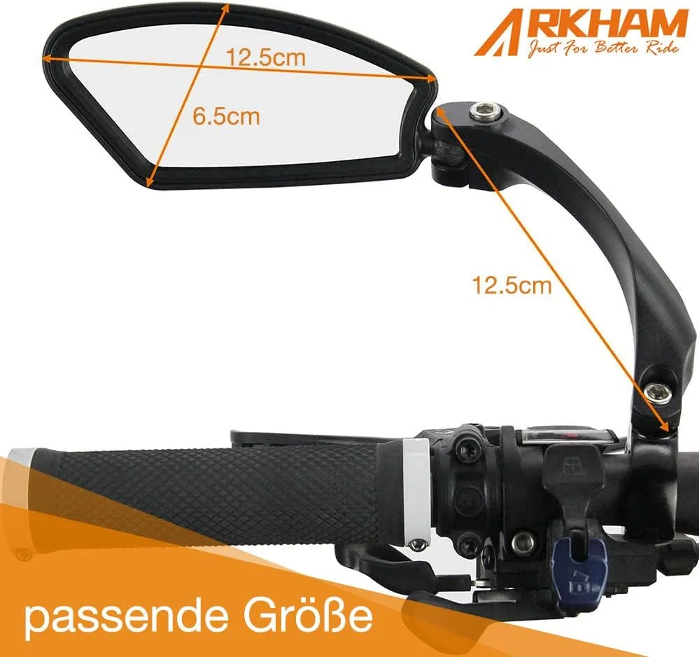 آینه دوچرخه آرکهام، آینه دید عقب نسل 2.0، یک عدد مربع سمت چپ، فولاد ضد زنگ HD